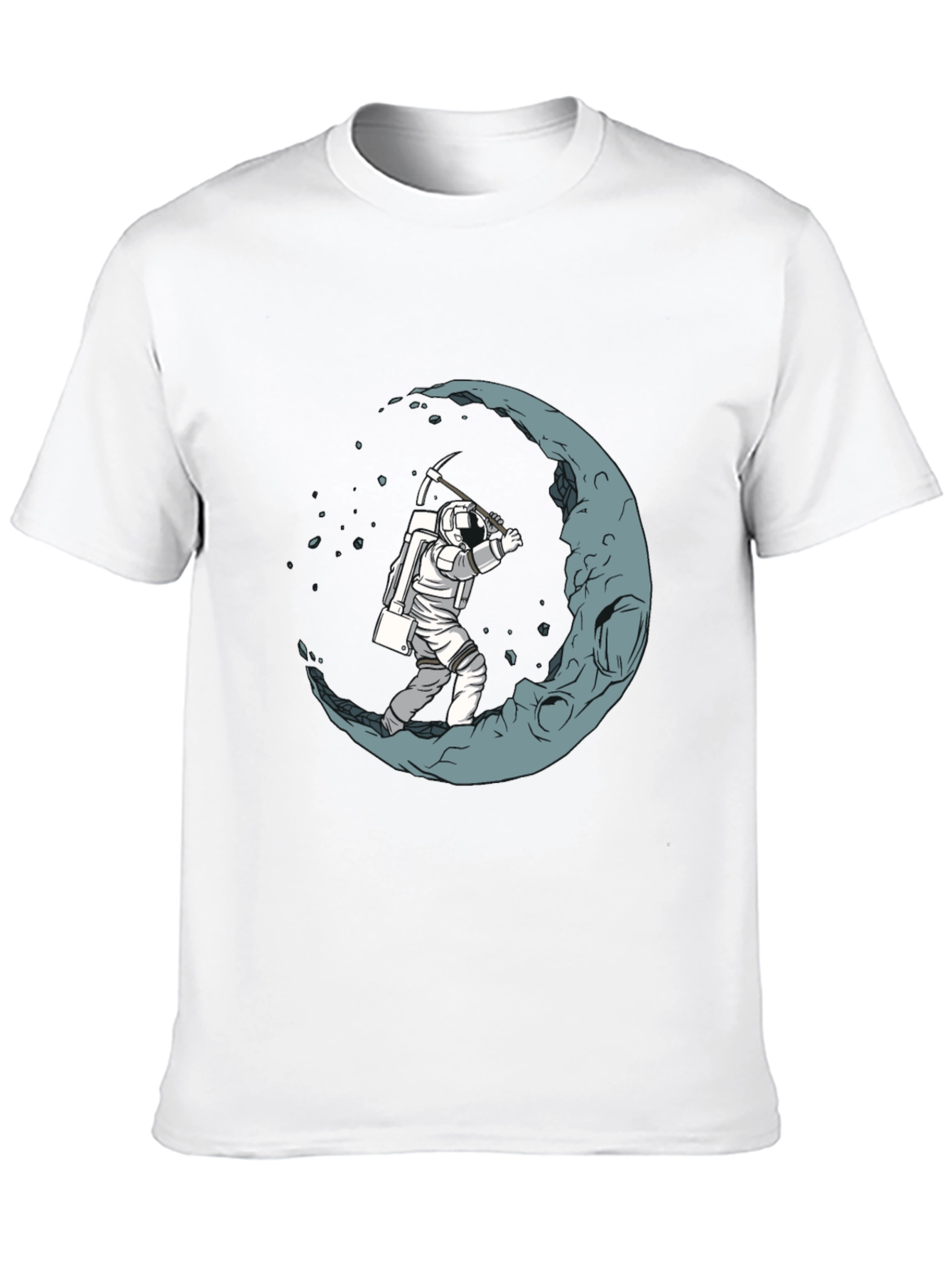 Astronaut Mining the Moon Graphic T-Shirt