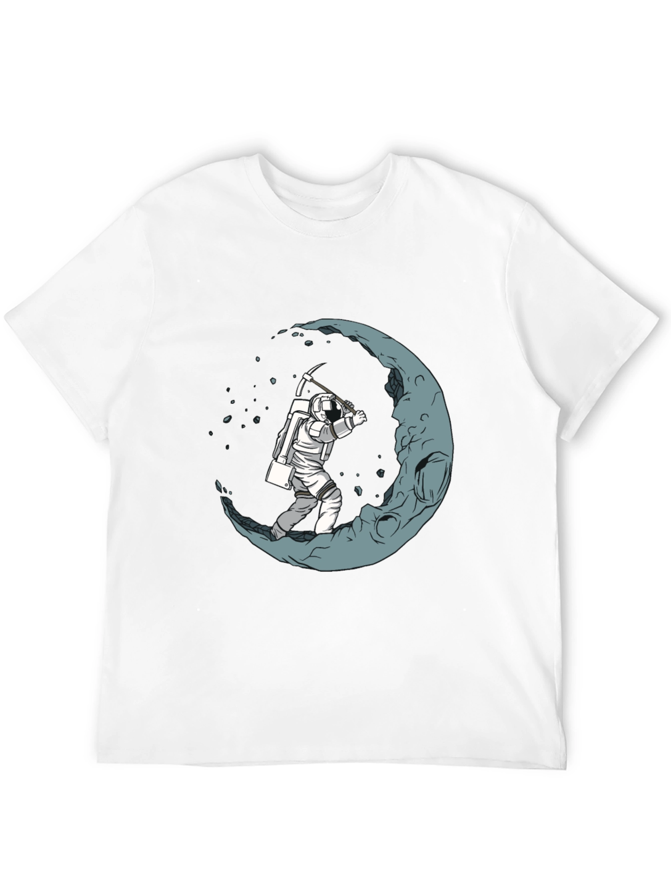 Astronaut Mining the Moon Graphic T-Shirt