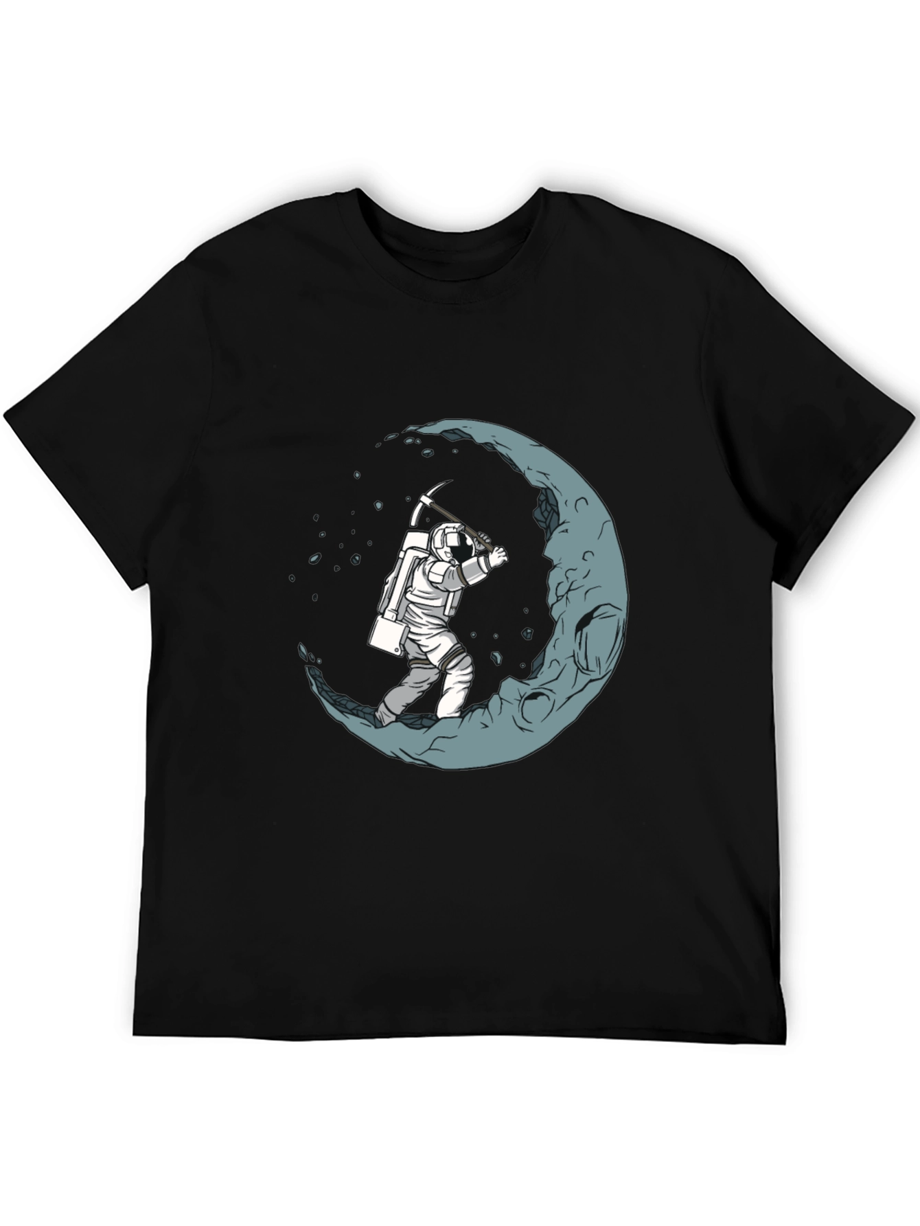 Astronaut Mining the Moon Graphic T-Shirt