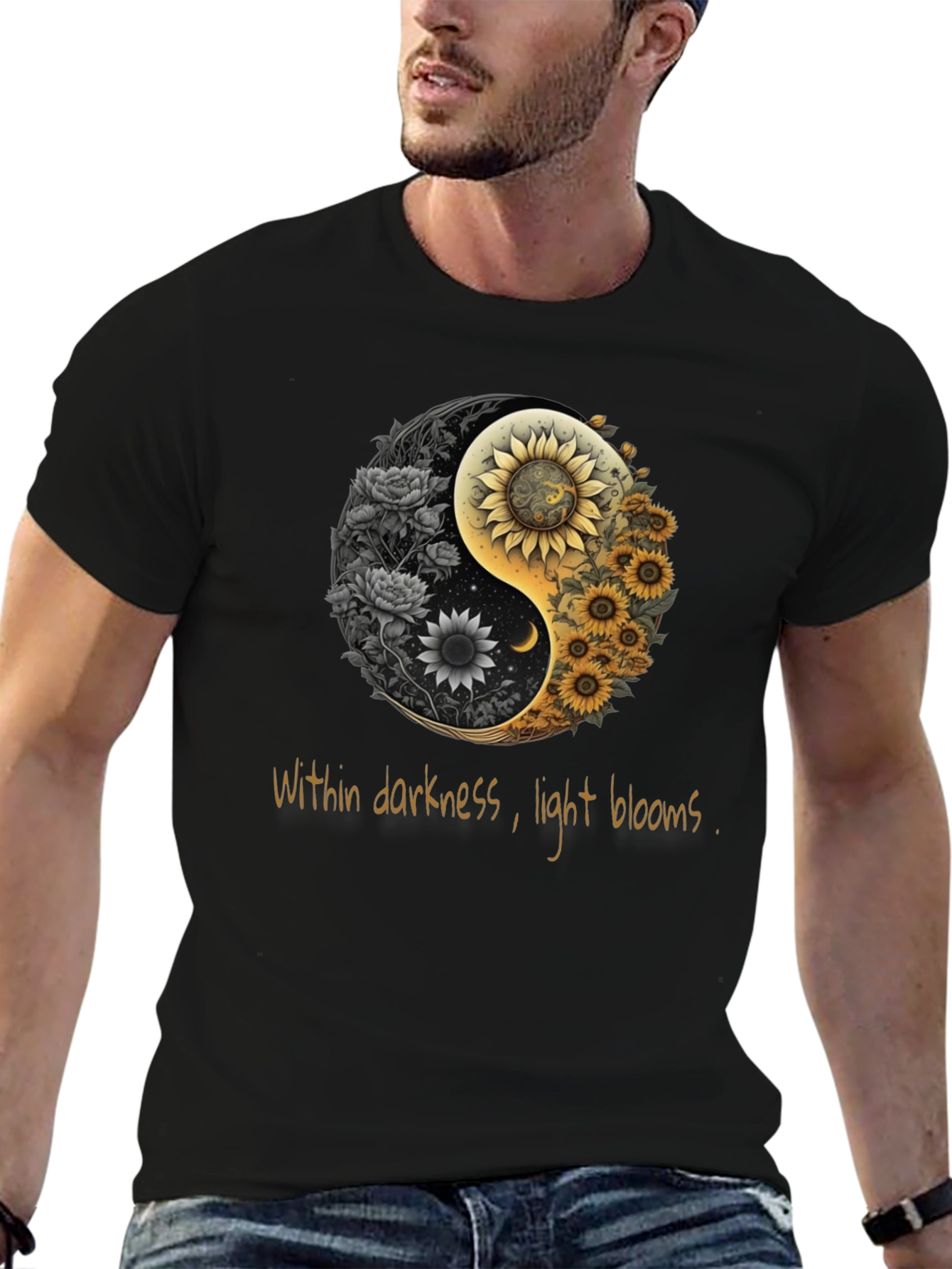 Yin Yang Sunflower Graphic Tee