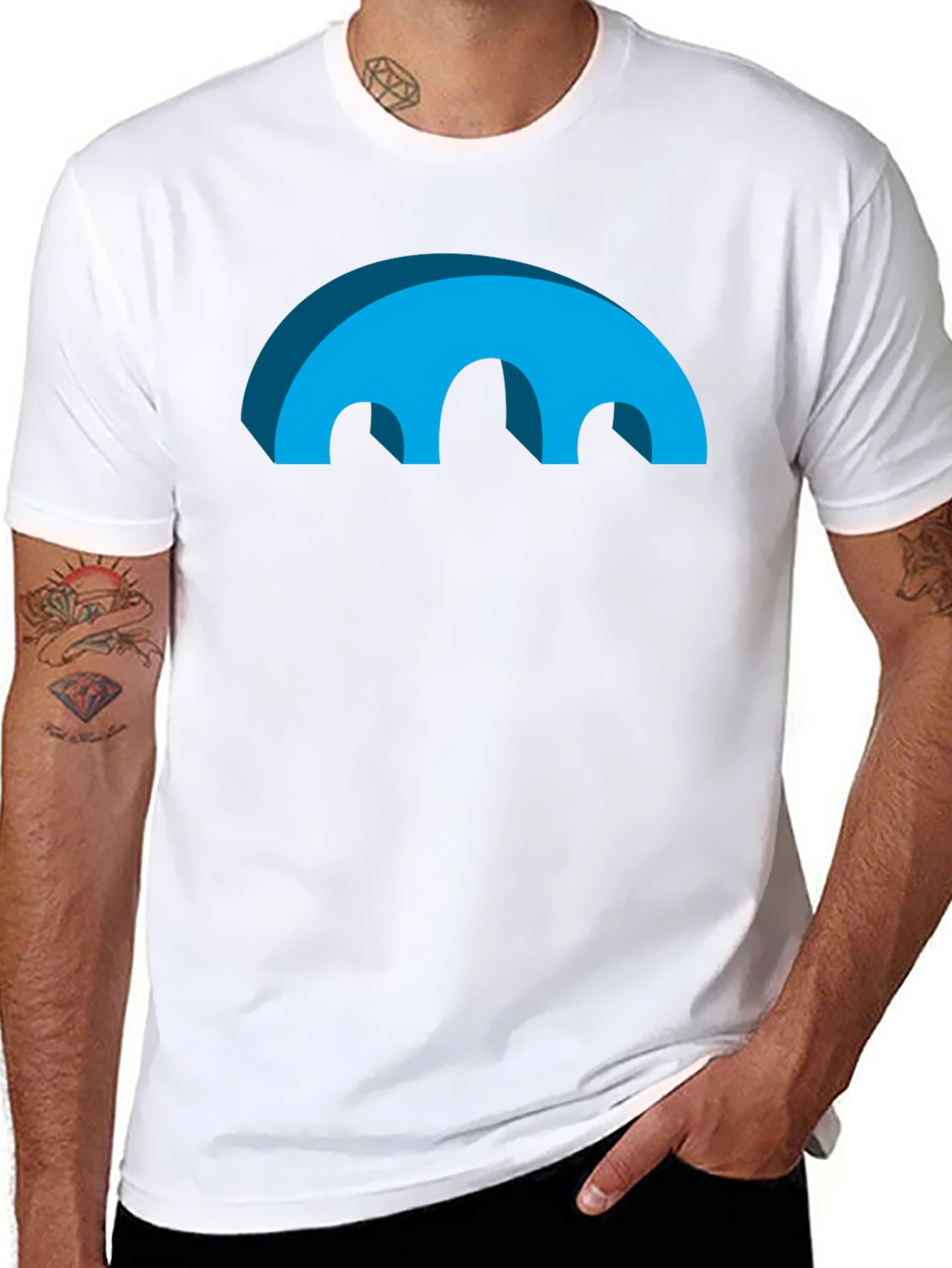 Abstract Arch Graphic Black T-Shirt
