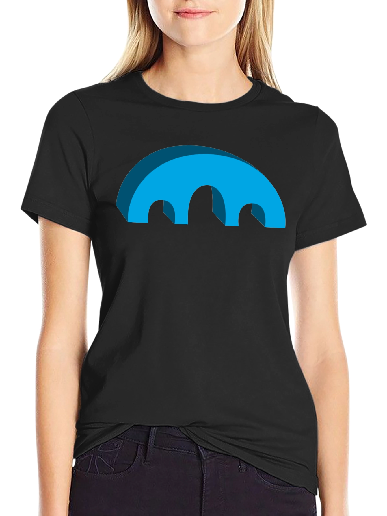 Abstract Arch Graphic Black T-Shirt