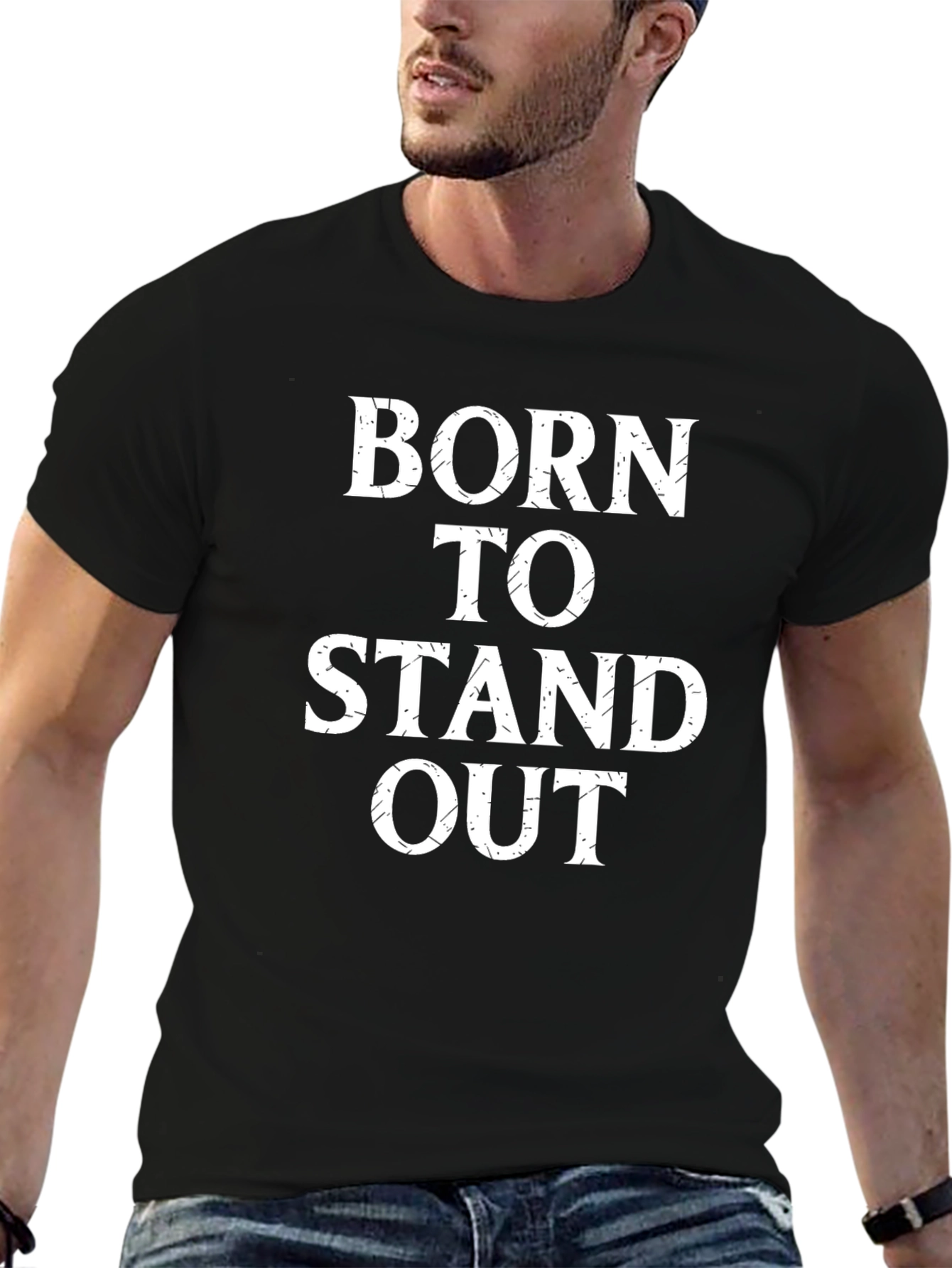 Born to Stand Out Black Graphic Tee