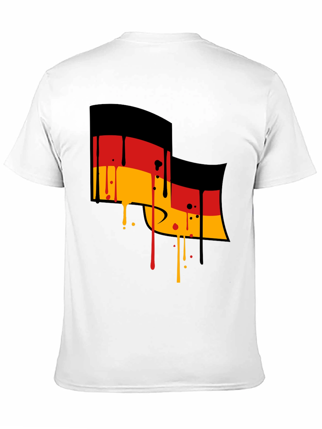 German Flag Drip Black T-Shirt