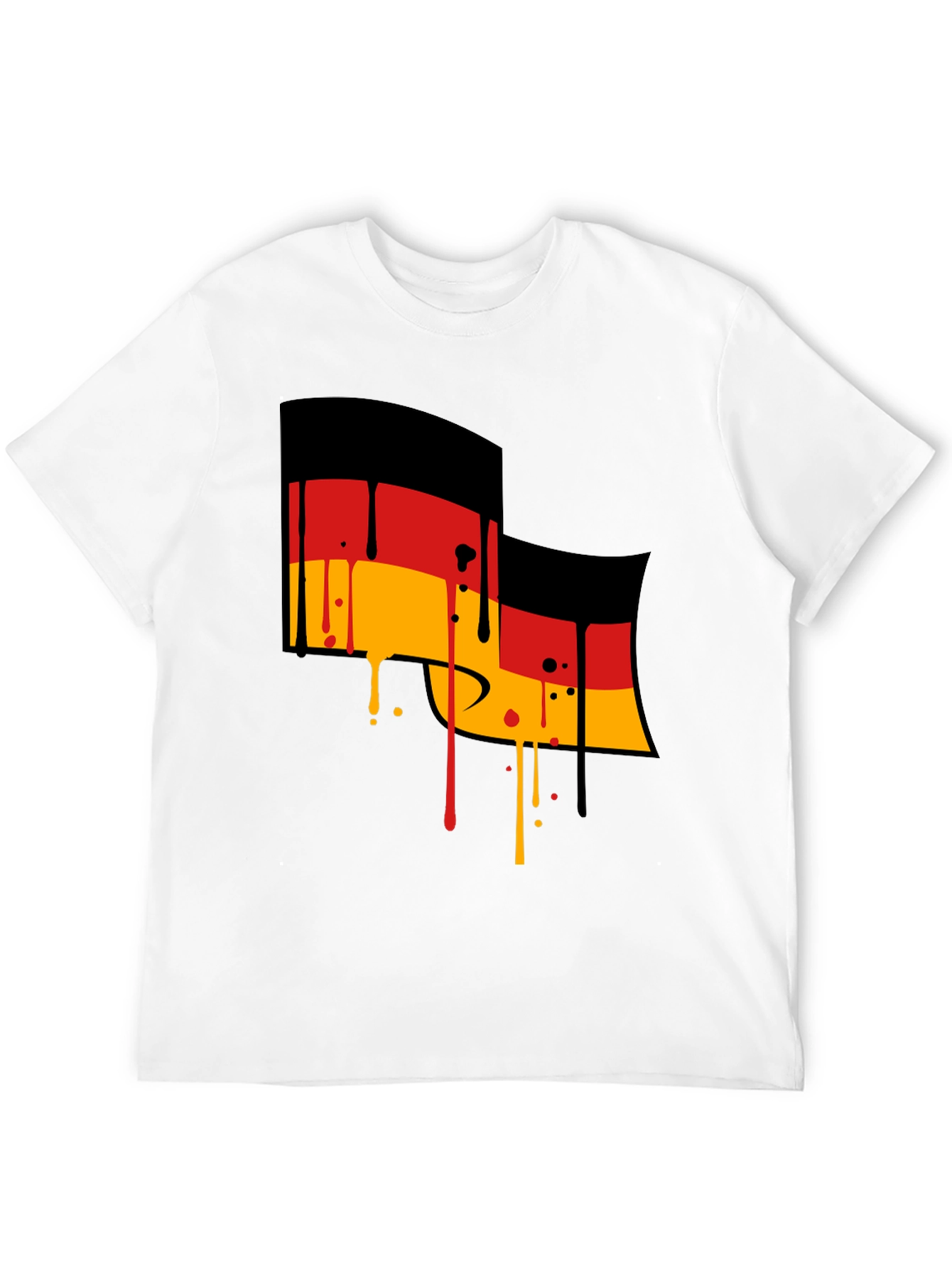 German Flag Drip Black T-Shirt