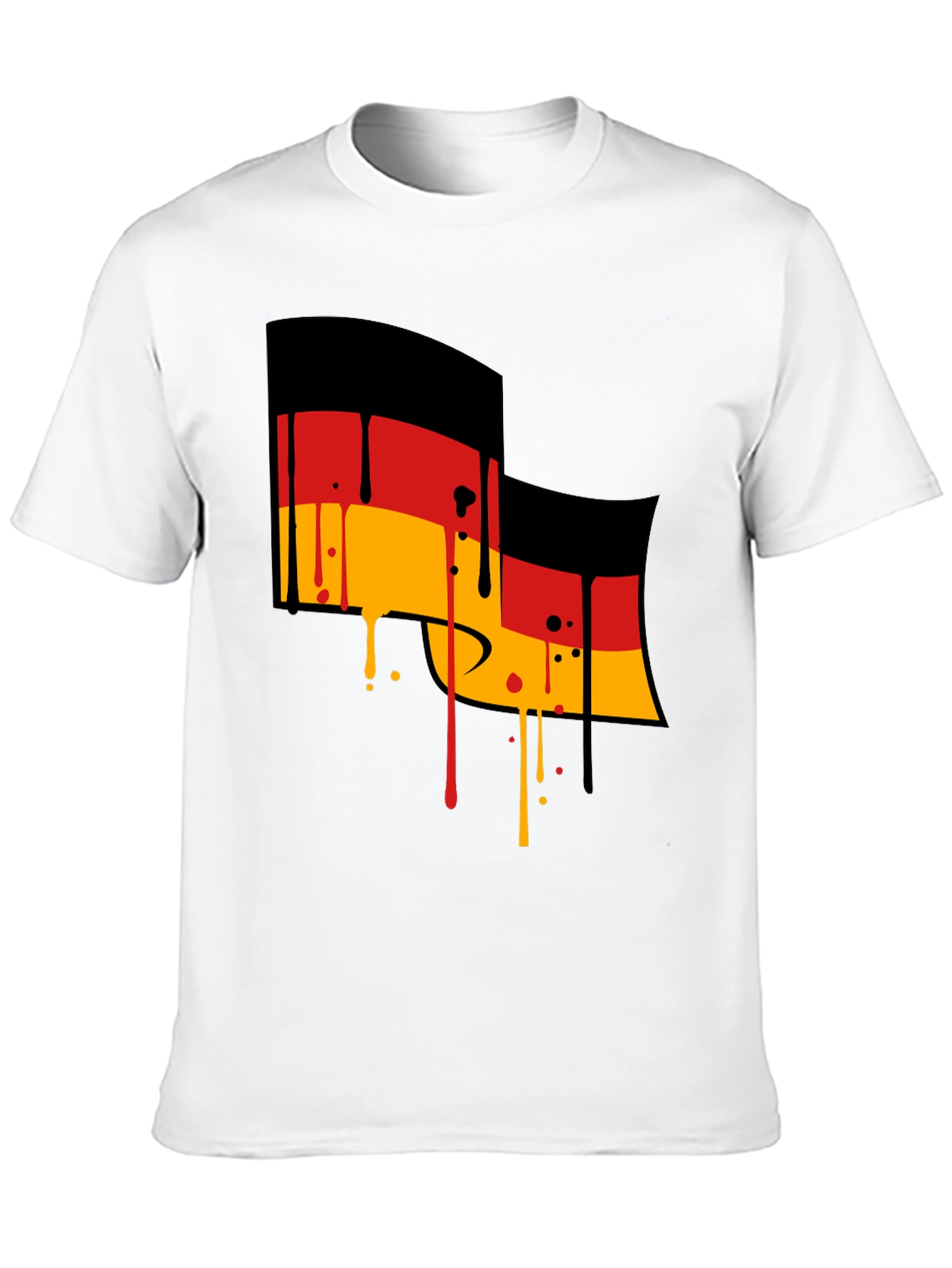 German Flag Drip Black T-Shirt