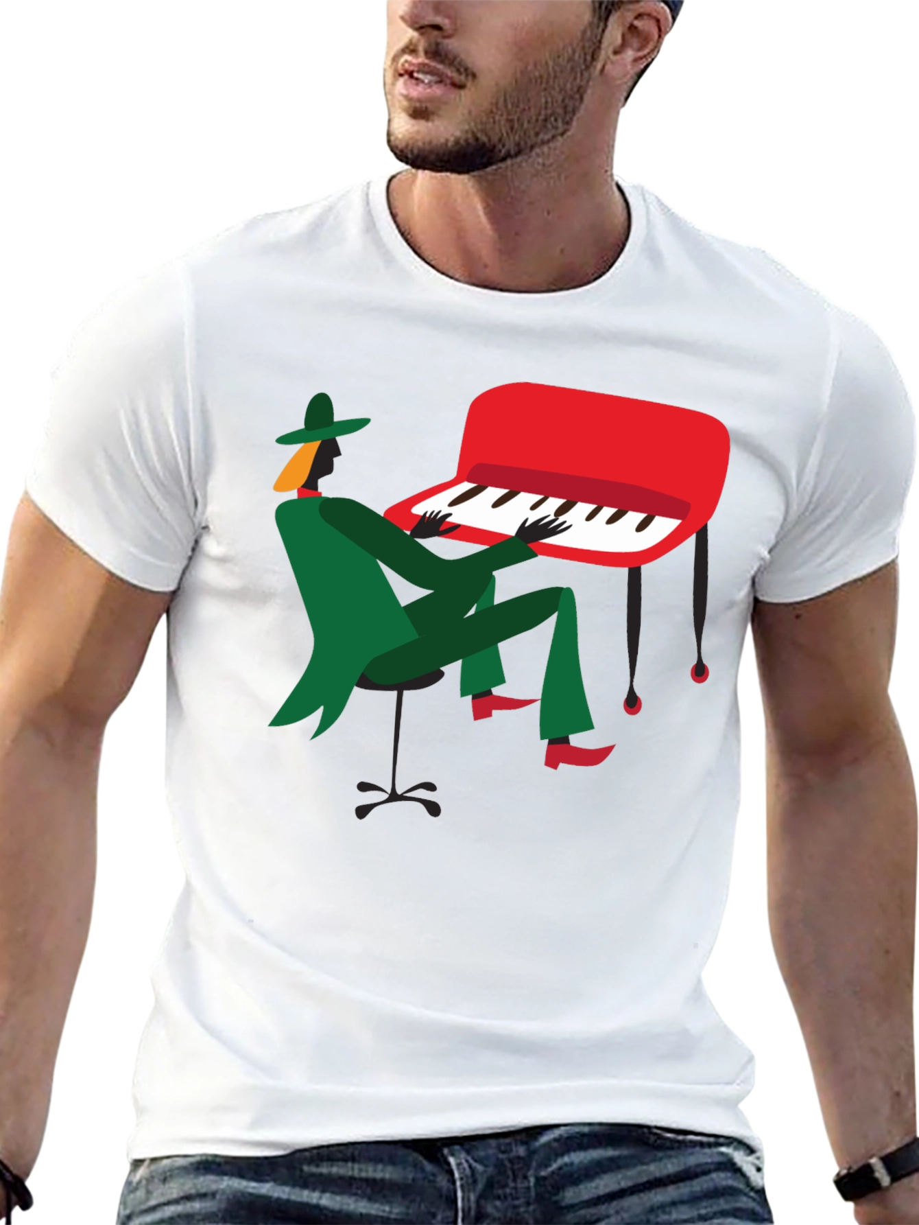 Jazz Musician Graphic T-Shirt - Black Tee