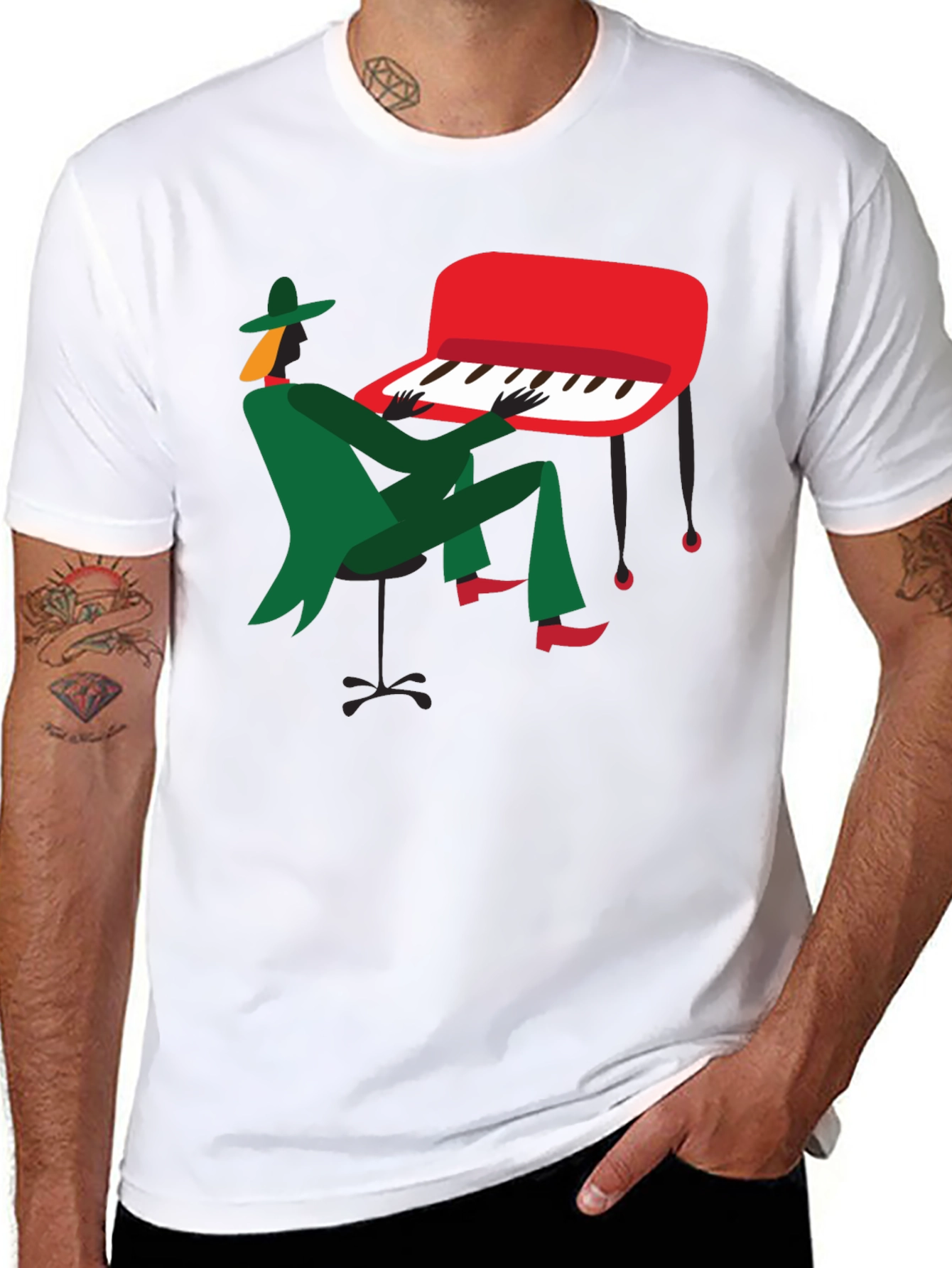 Jazz Musician Graphic T-Shirt - Black Tee