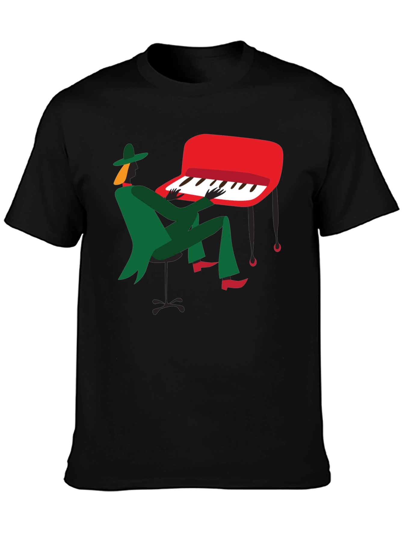 Jazz Musician Graphic T-Shirt - Black Tee