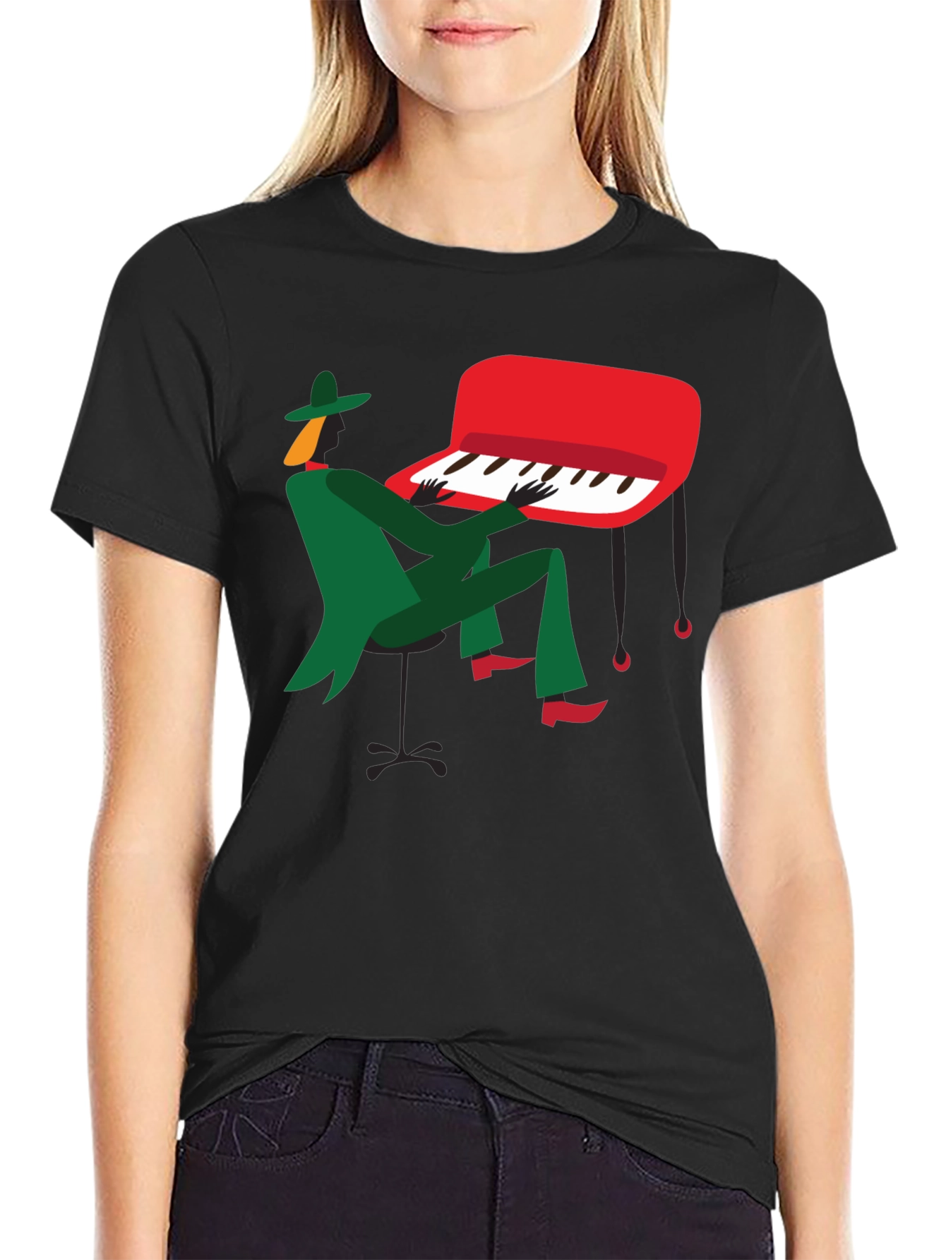 Jazz Musician Graphic T-Shirt - Black Tee