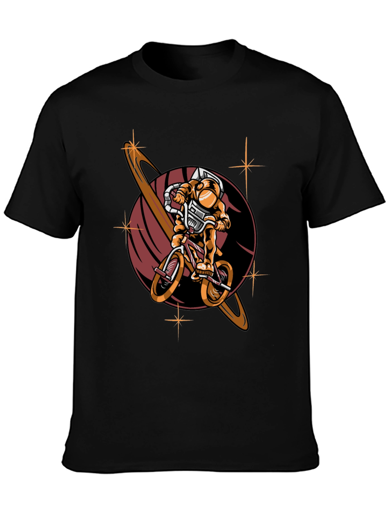 Astronaut Biking T-Shirt - Space Adventure Design