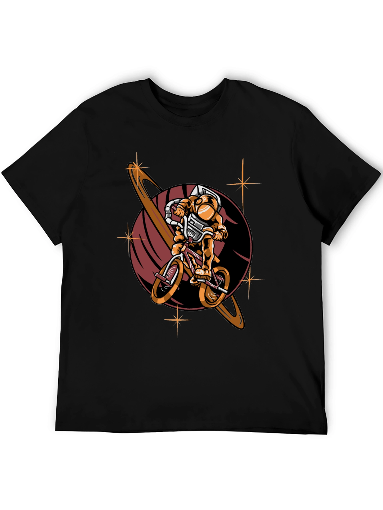Astronaut Biking T-Shirt - Space Adventure Design