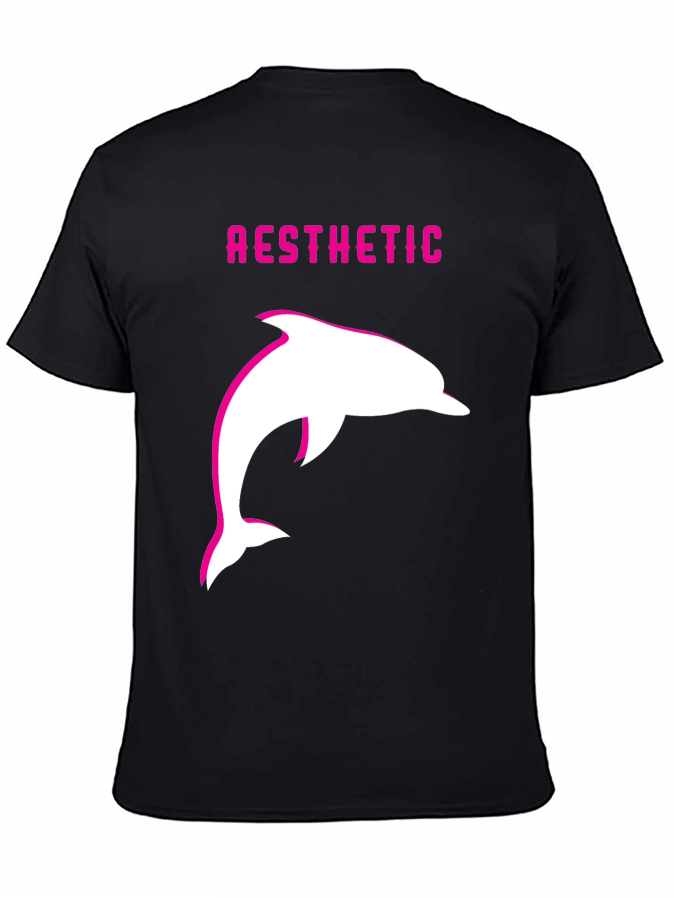 Aesthetic Dolphin Graphic Tee - Trendy Black T-Shirt
