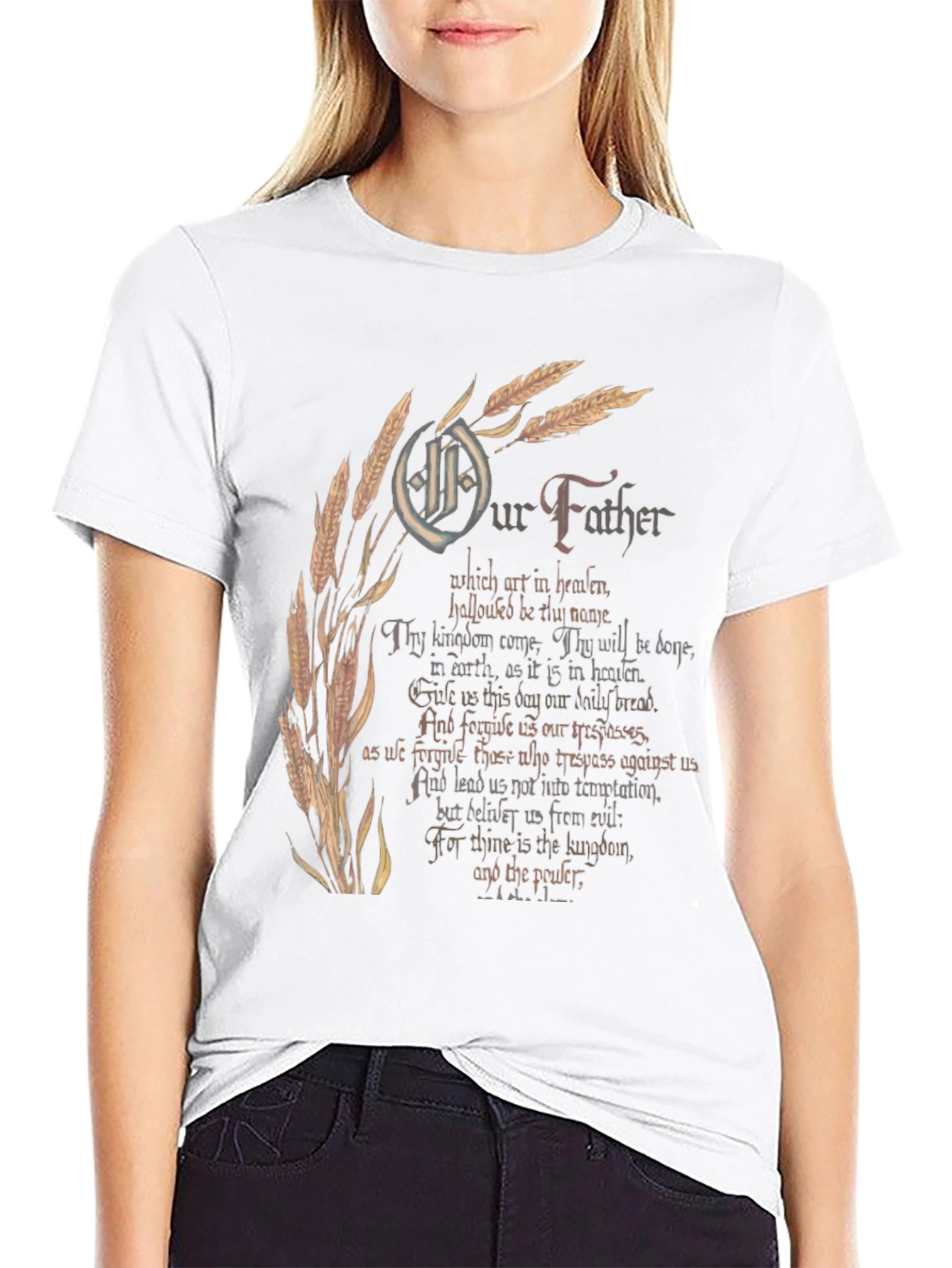 Our Father Graphic Print Black T-Shirt