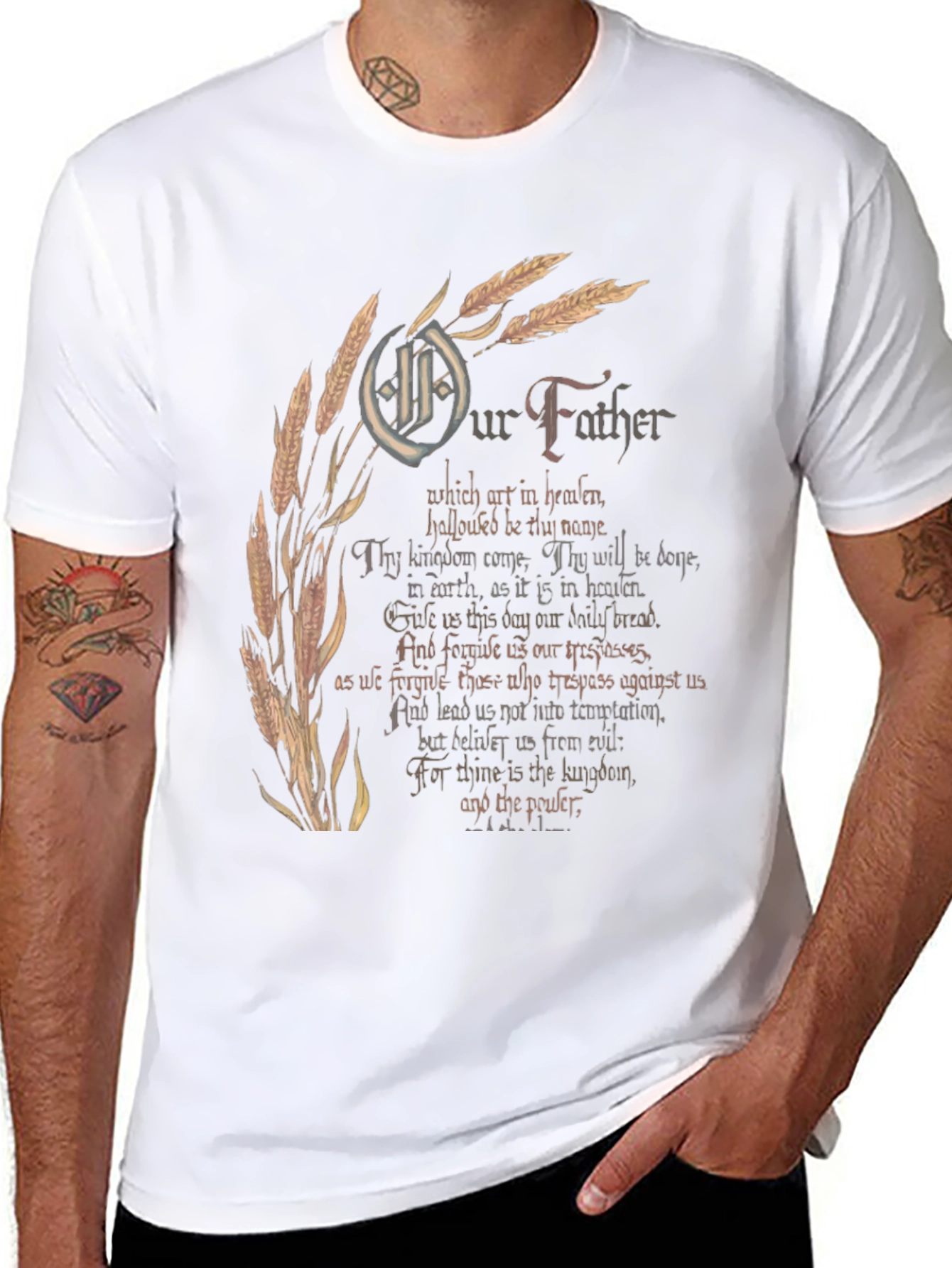 Our Father Graphic Print Black T-Shirt