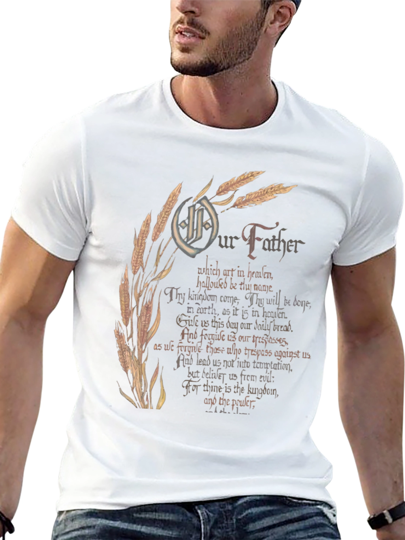 Our Father Graphic Print Black T-Shirt