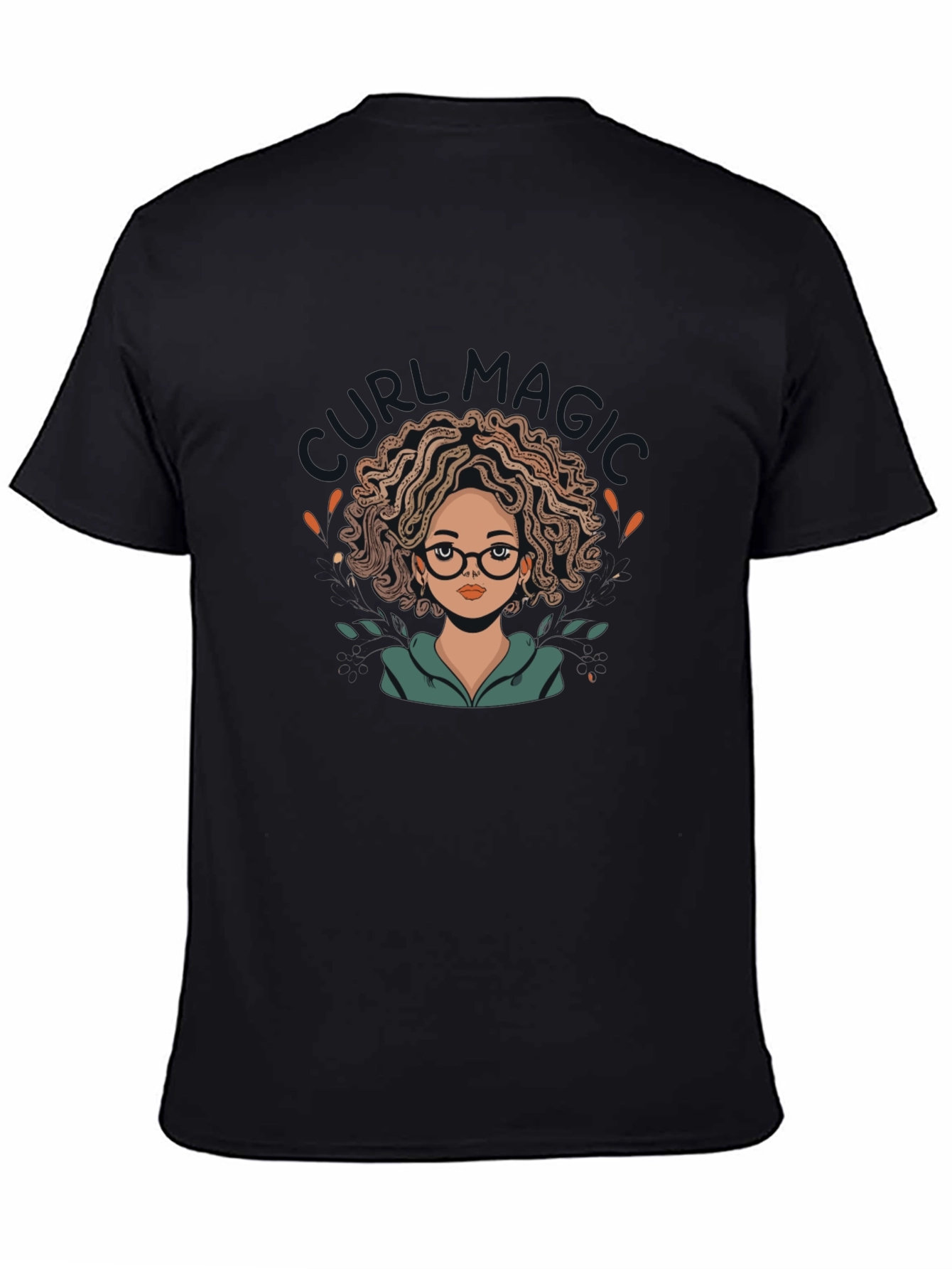 Stylish Black T-Shirt with Cute Girl Design
