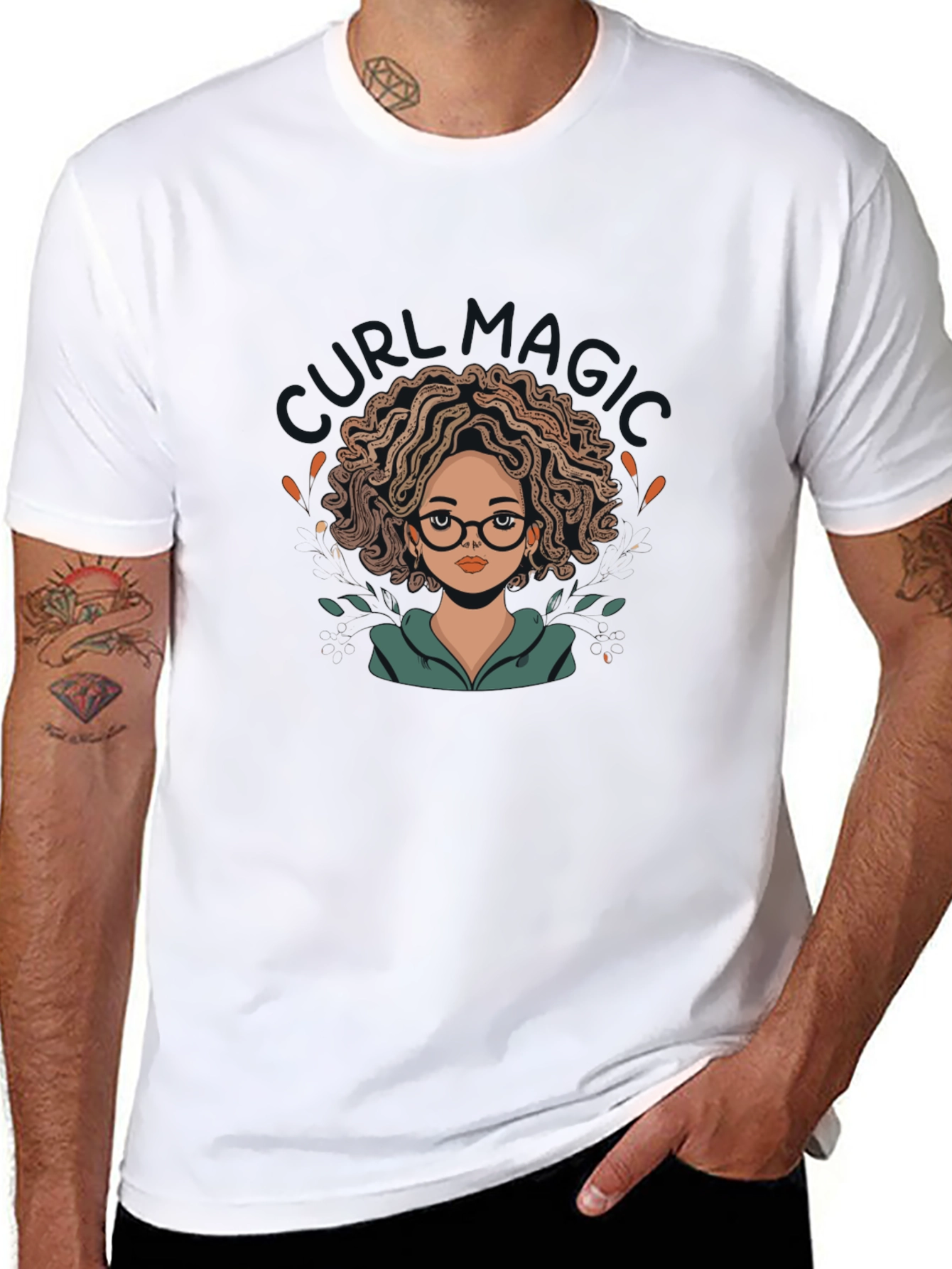 Stylish Black T-Shirt with Cute Girl Design