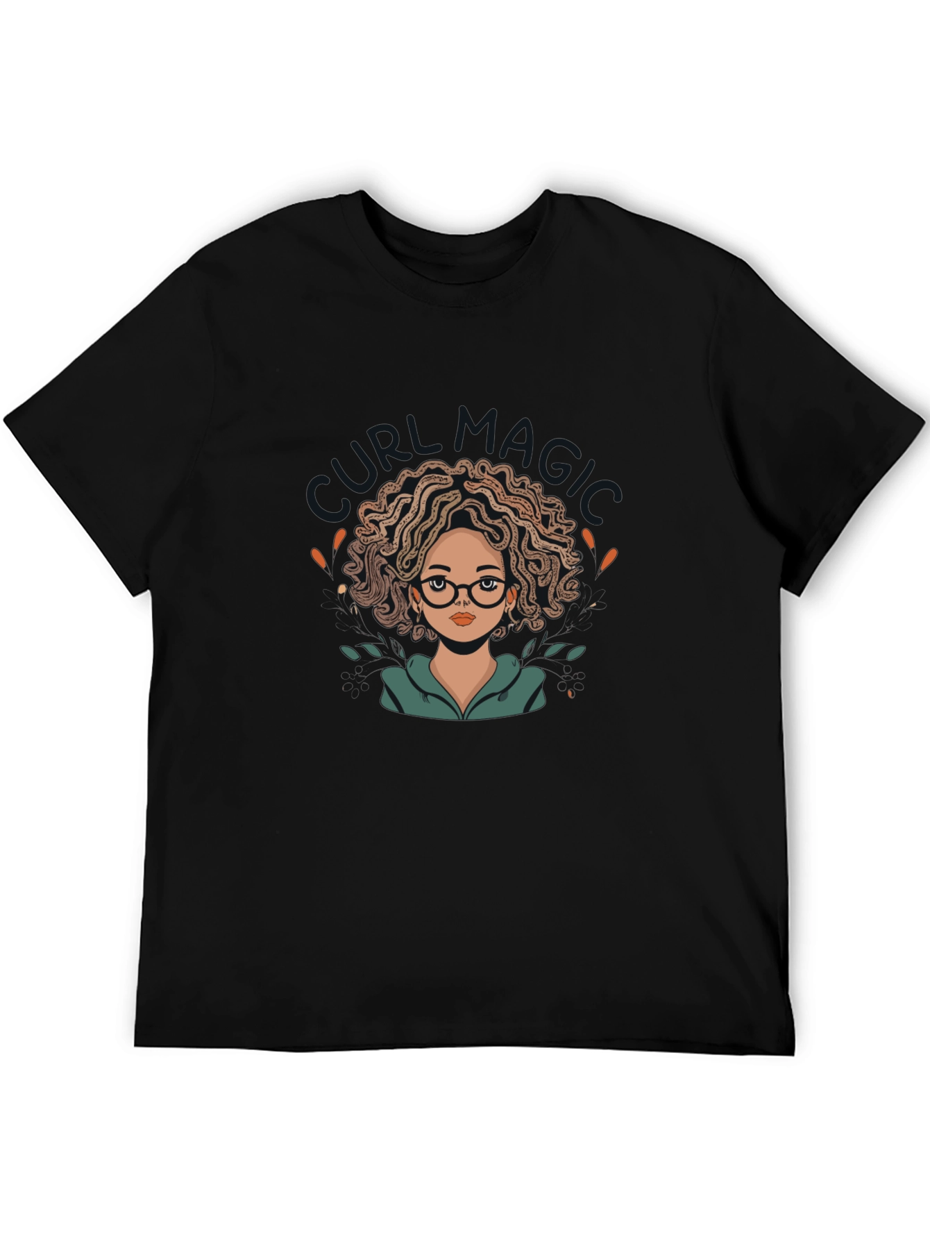 Stylish Black T-Shirt with Cute Girl Design