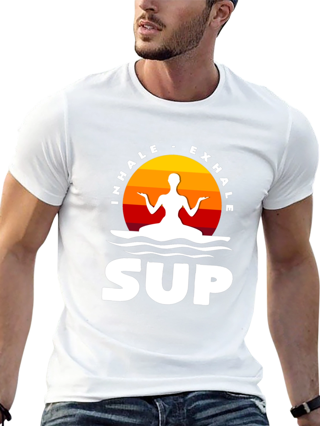 Inhale Exhale SUP T-Shirt - Zen Paddleboarding Tee