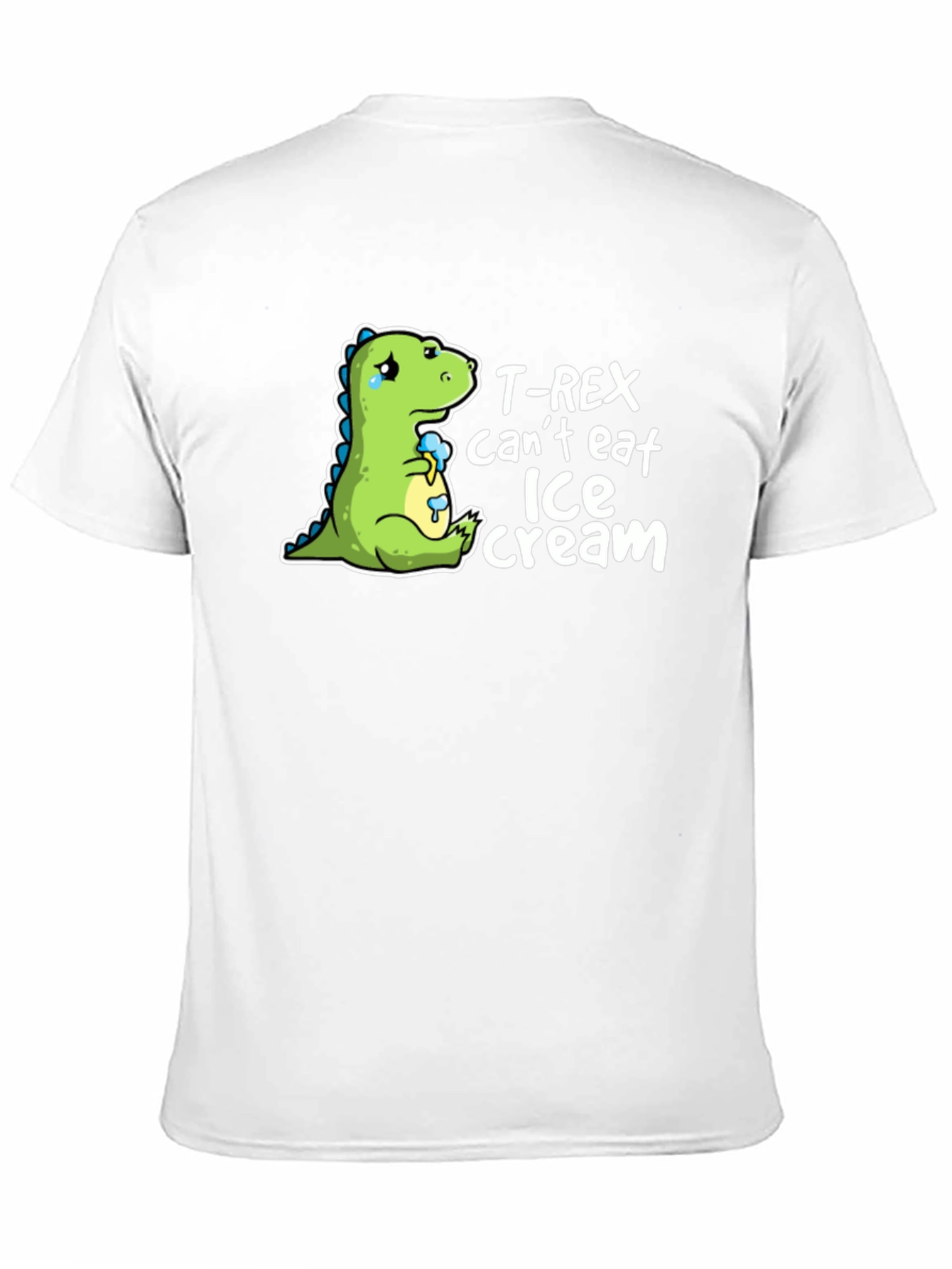 T-Rex Cant Eat Ice Cream Mens Black T-Shirt