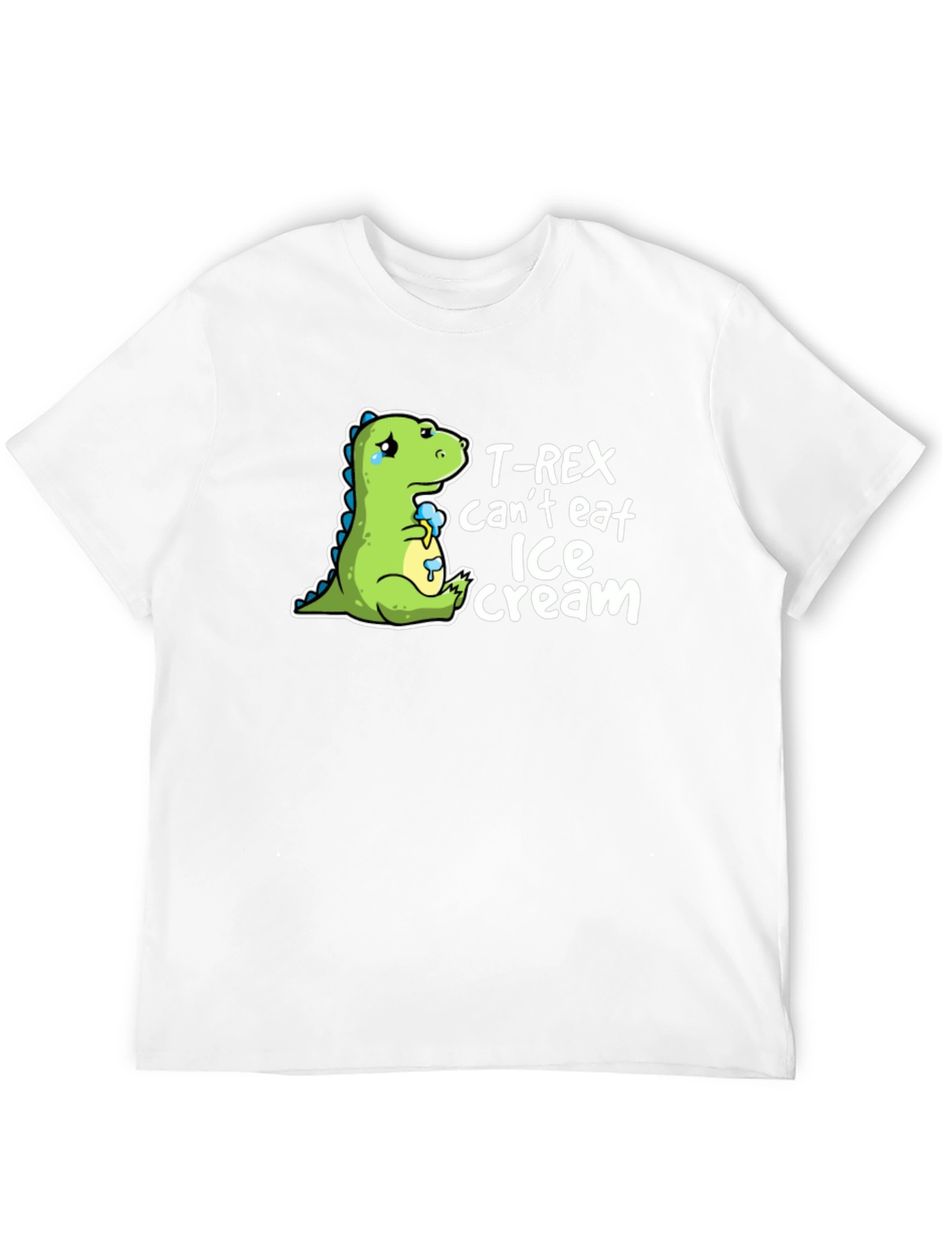 T-Rex Cant Eat Ice Cream Mens Black T-Shirt