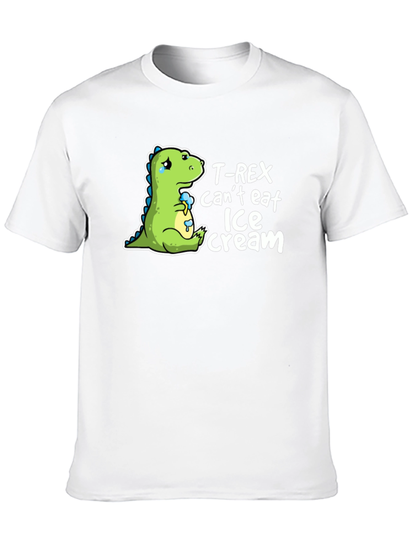 T-Rex Cant Eat Ice Cream Mens Black T-Shirt