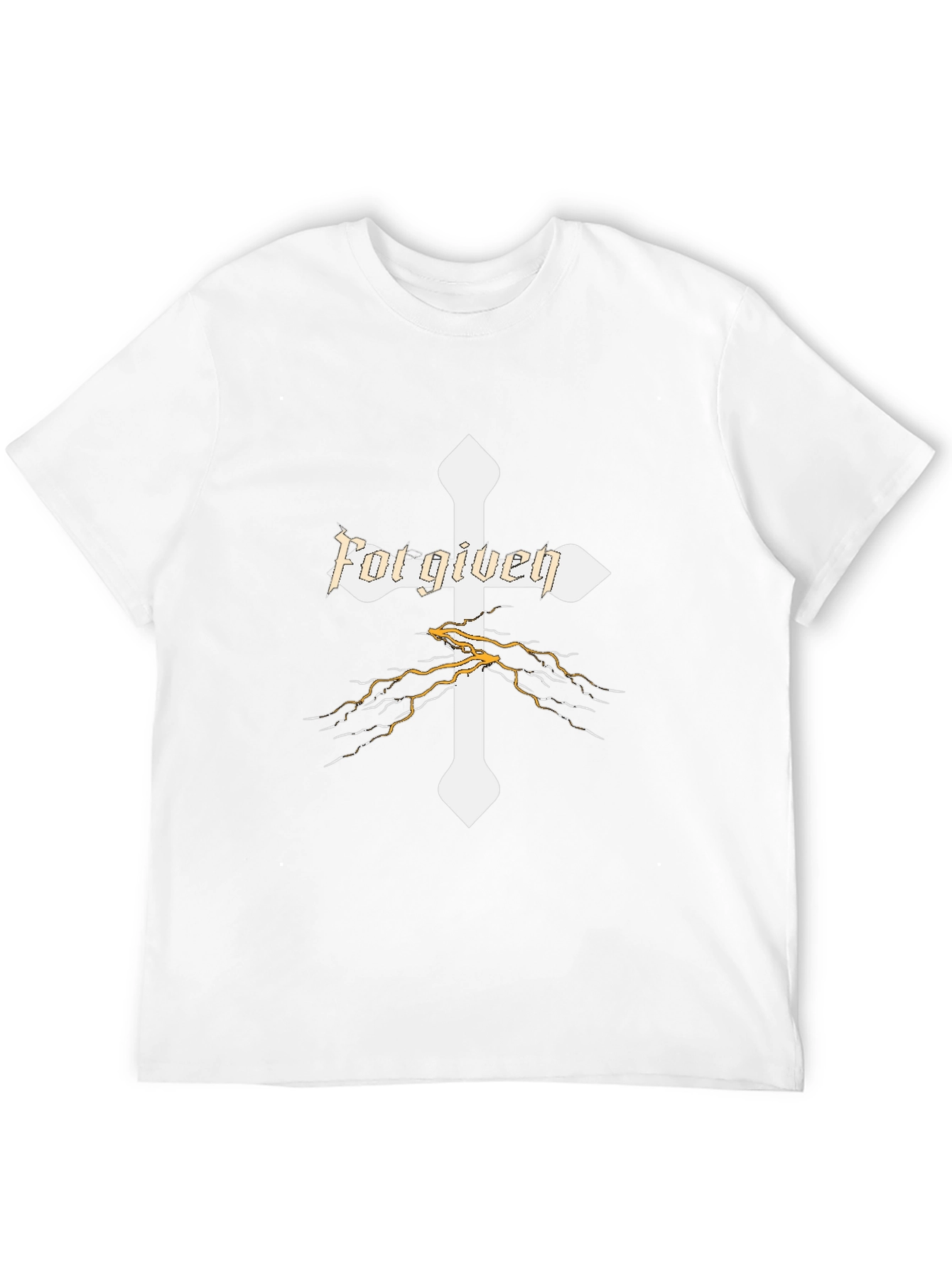 Forgiven Cross Graphic Print Mens Black T-Shirt