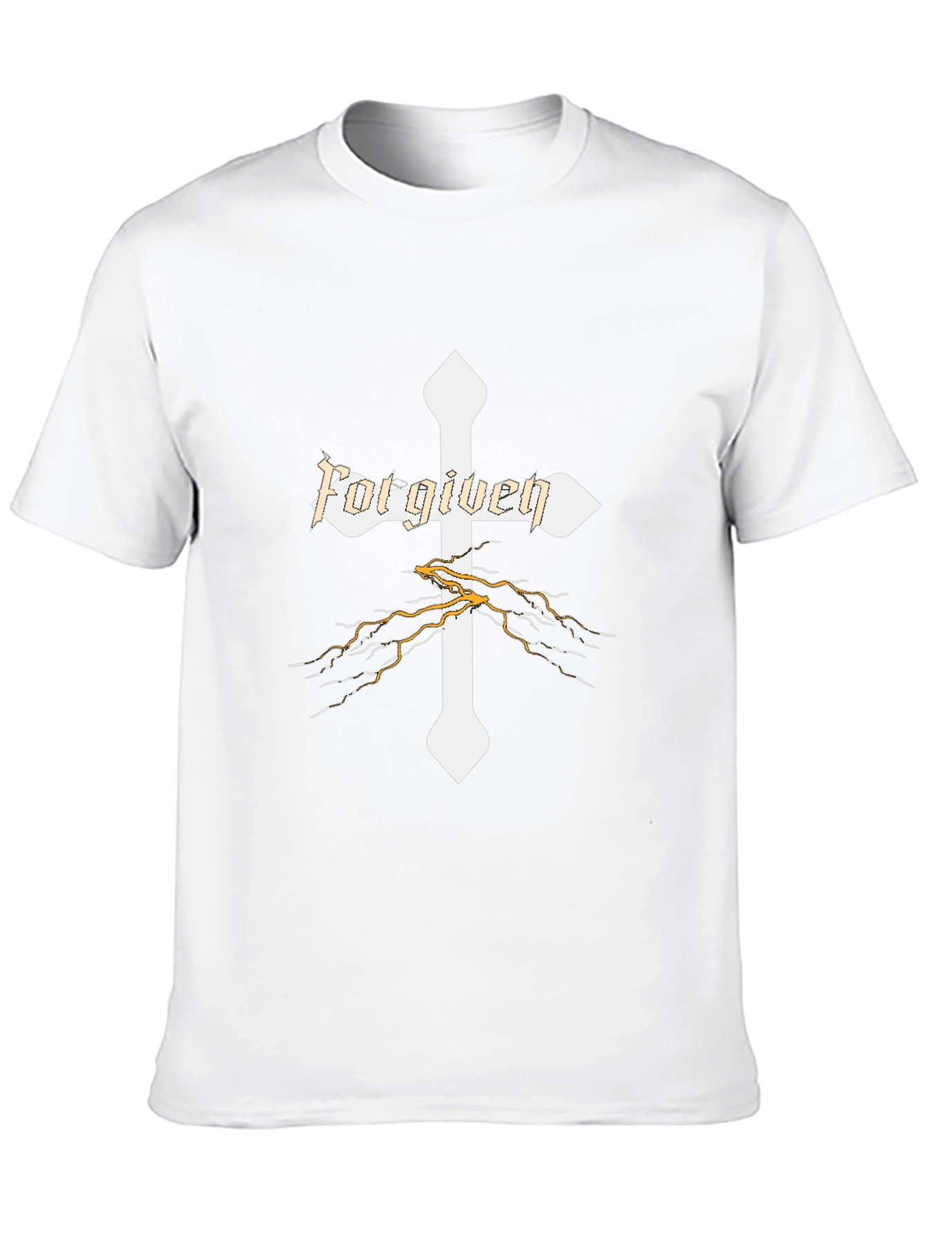 Forgiven Cross Graphic Print Mens Black T-Shirt