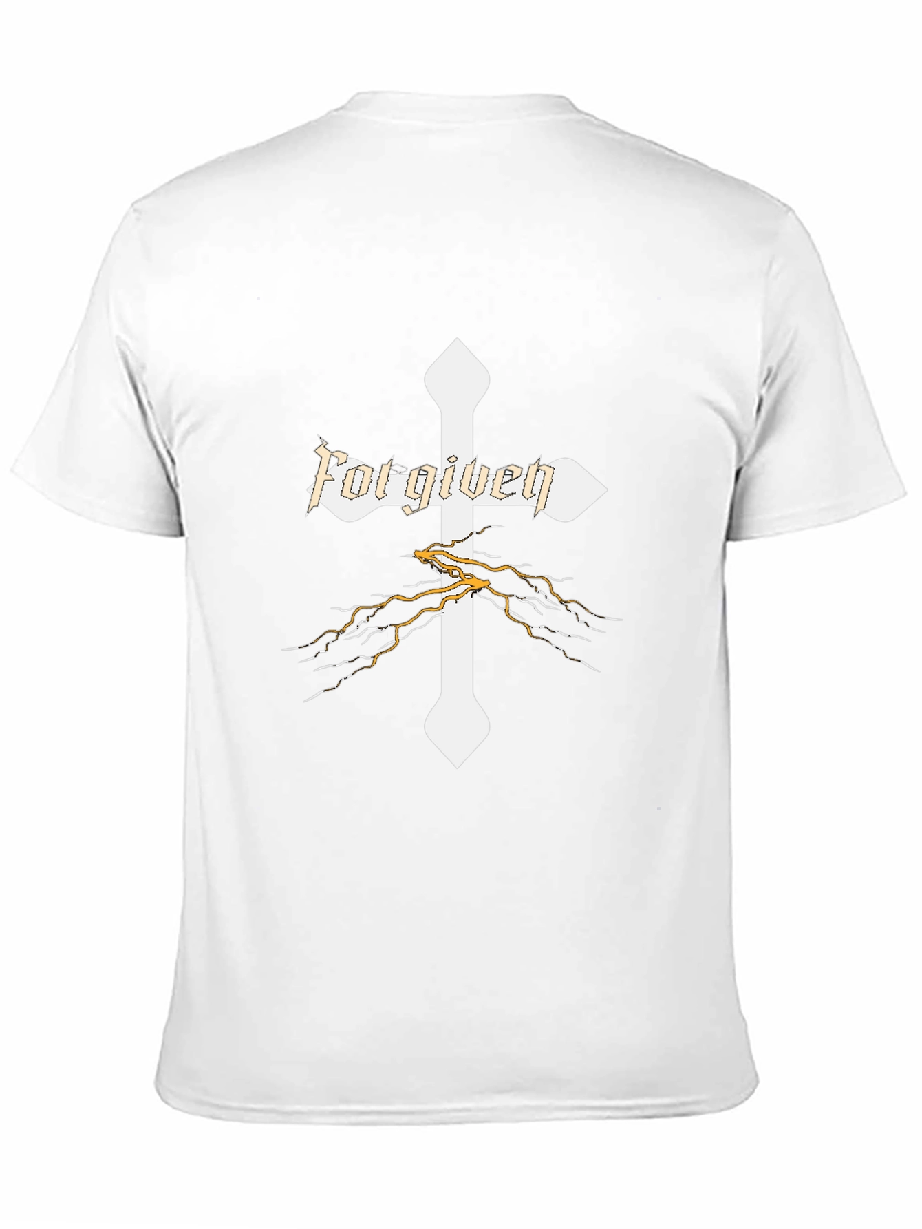 Forgiven Cross Graphic Print Mens Black T-Shirt
