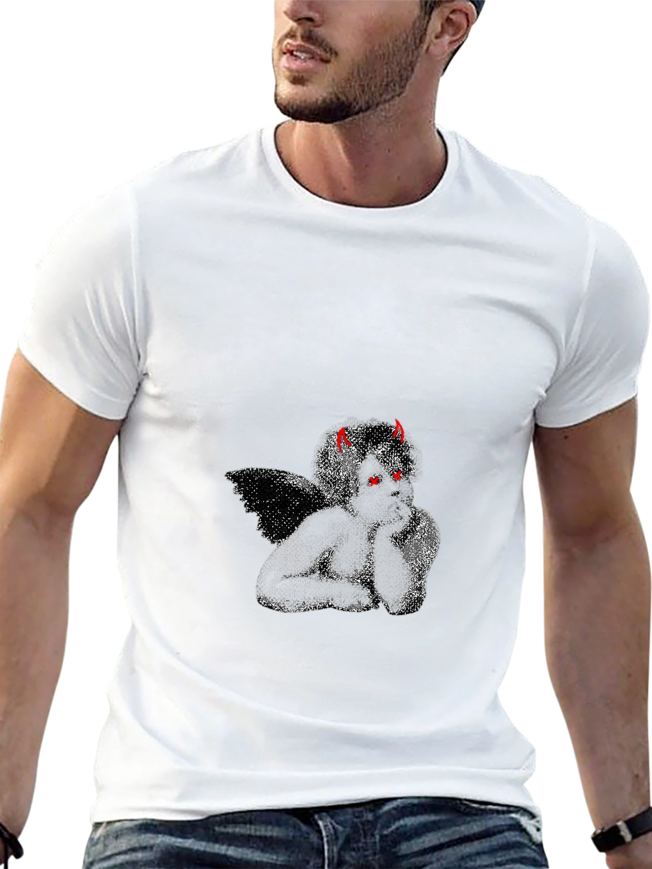 Devil Angel Graphic Tee - Mens Black T-Shirt