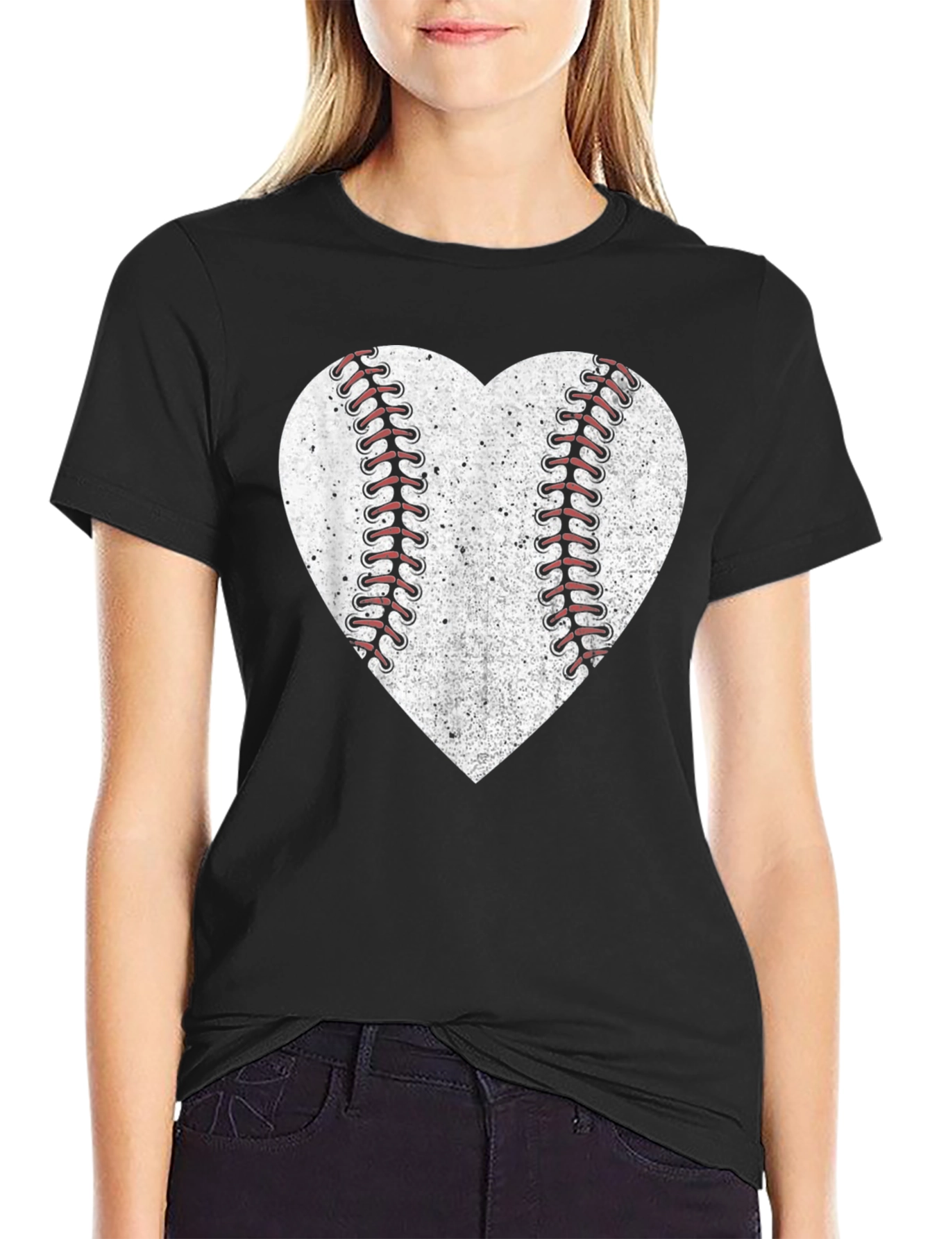 Baseball Heart Graphic T-Shirt