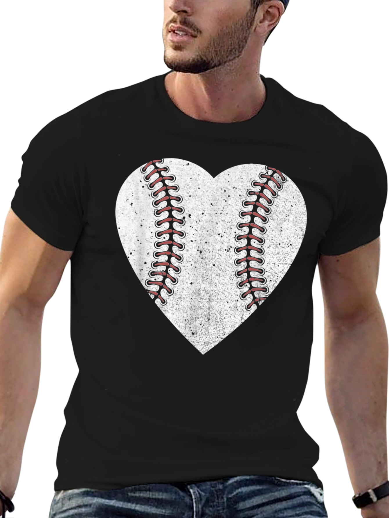 Baseball Heart Graphic T-Shirt