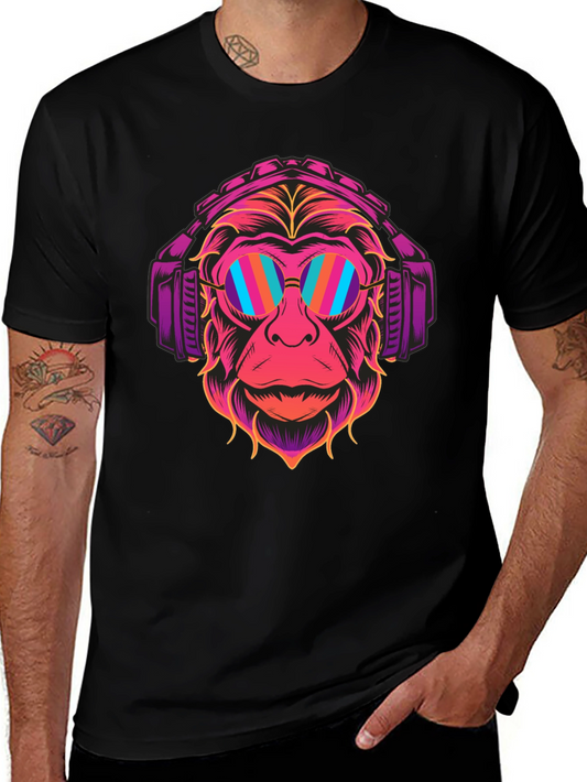 Monkey DJ Graphic Tee - Cool and Colorful