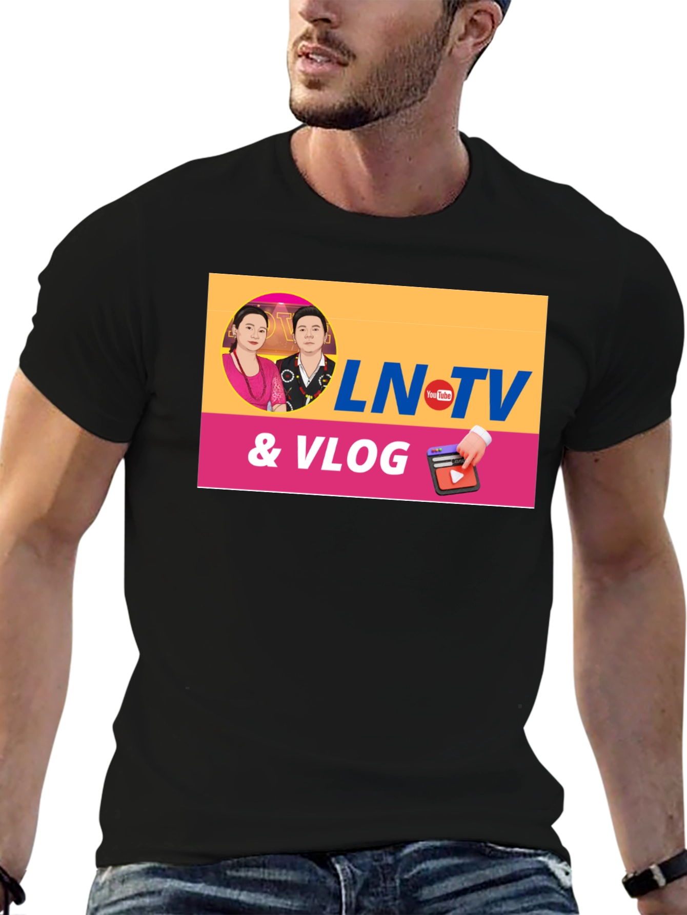 LN TV & Vlog Black T-Shirt