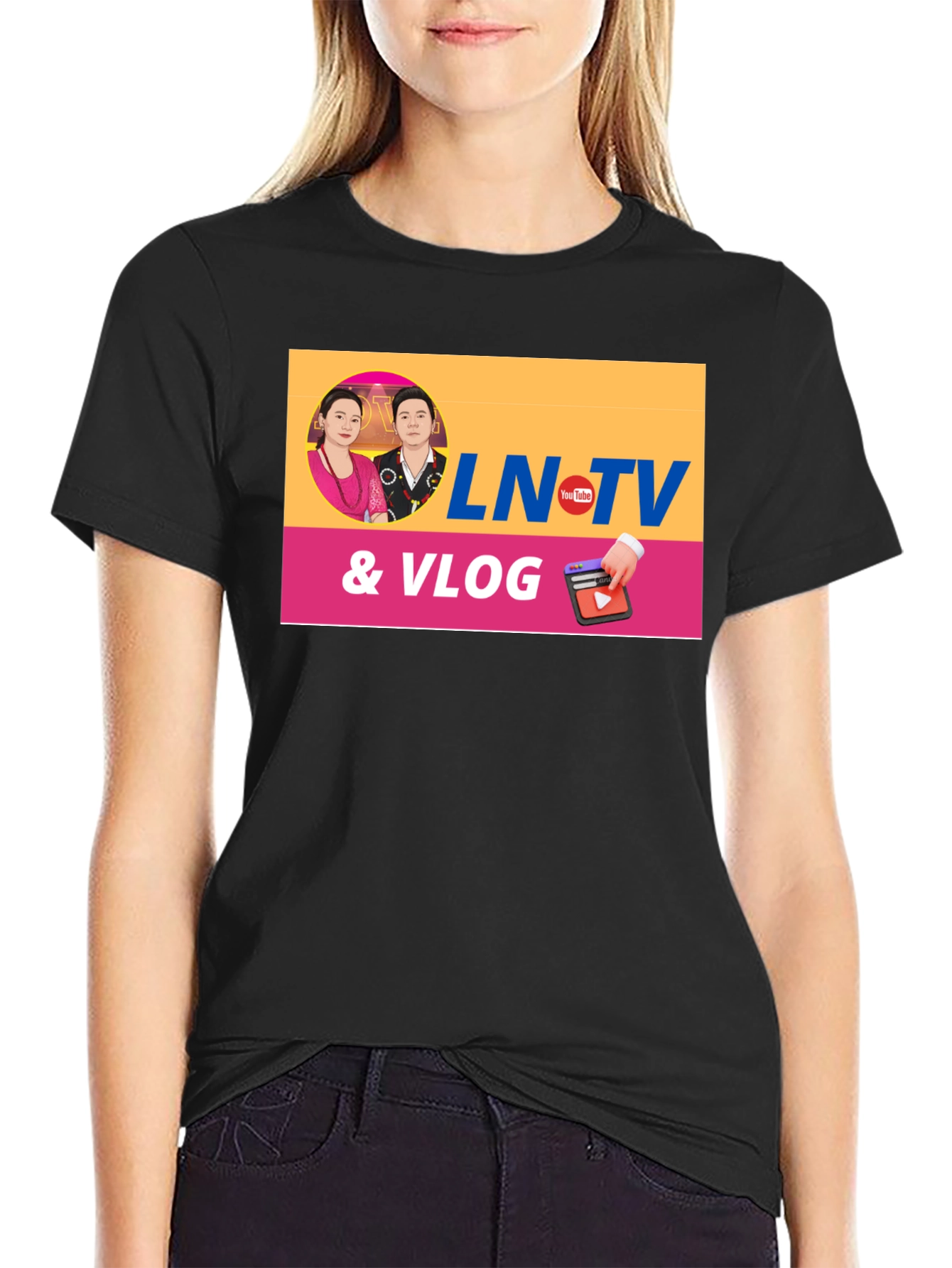 LN TV & Vlog Black T-Shirt