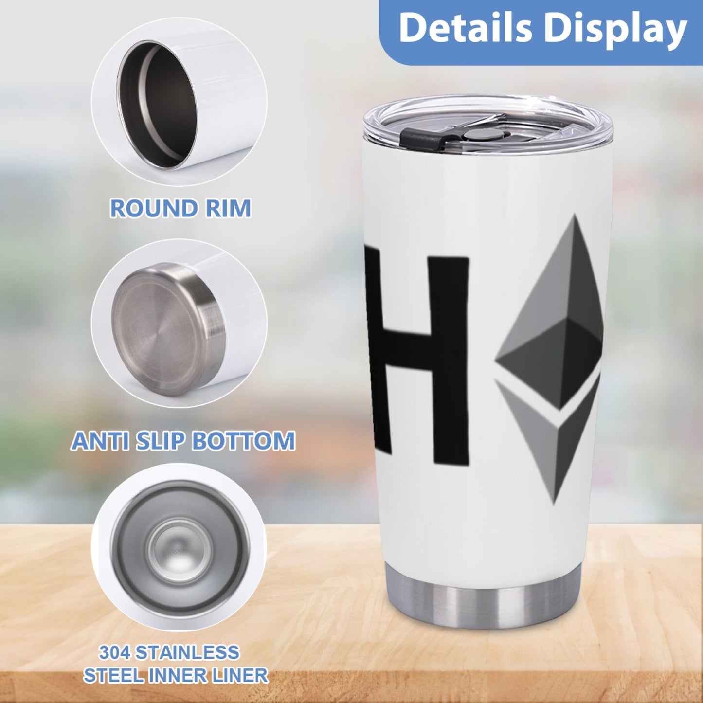 Reusable Insulated Graphic Tumbler - Stainless Steel Leak-Proof Drinkware