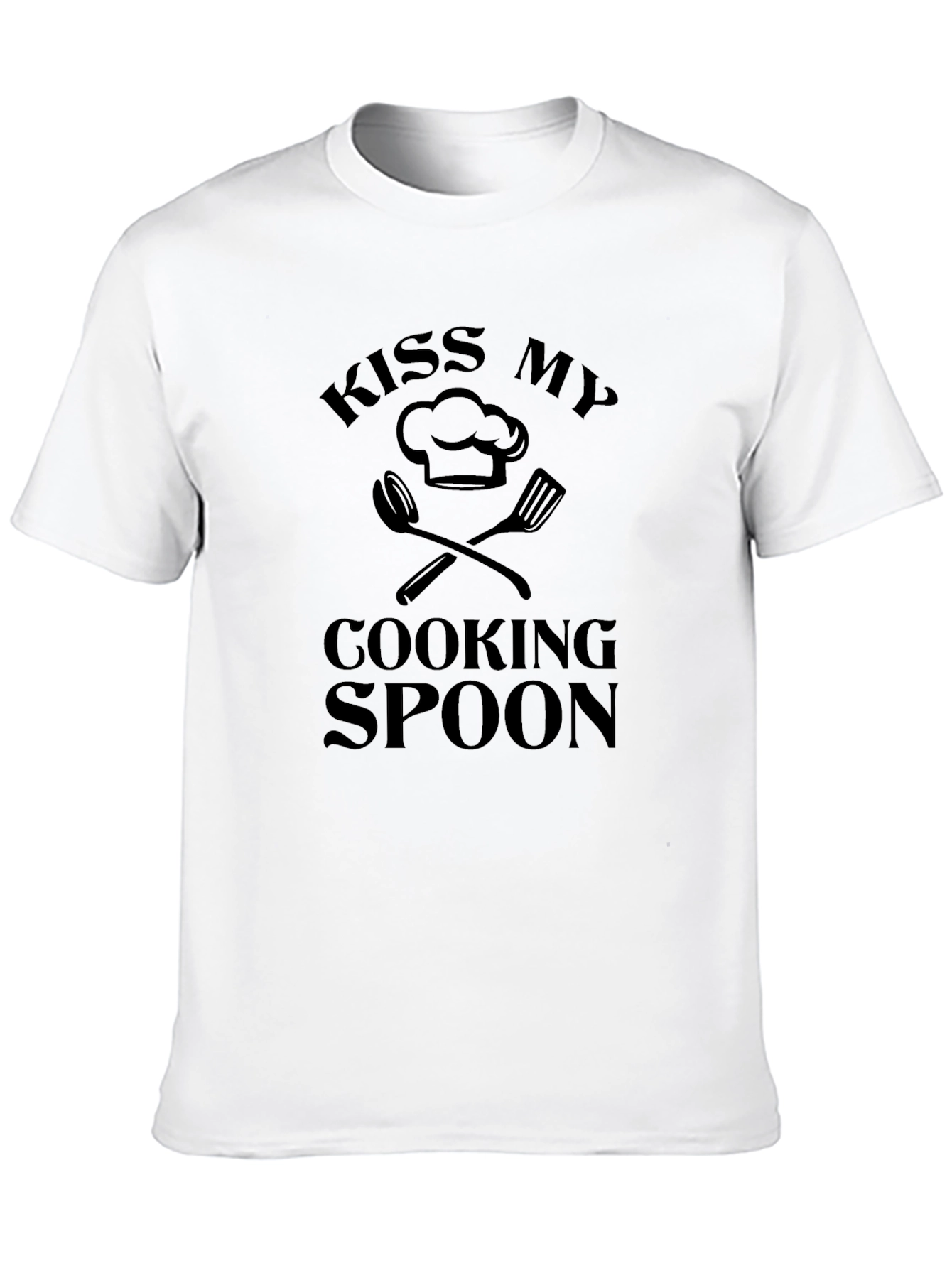 Kiss My Cooking Spoon Black T-Shirt Funny Chef