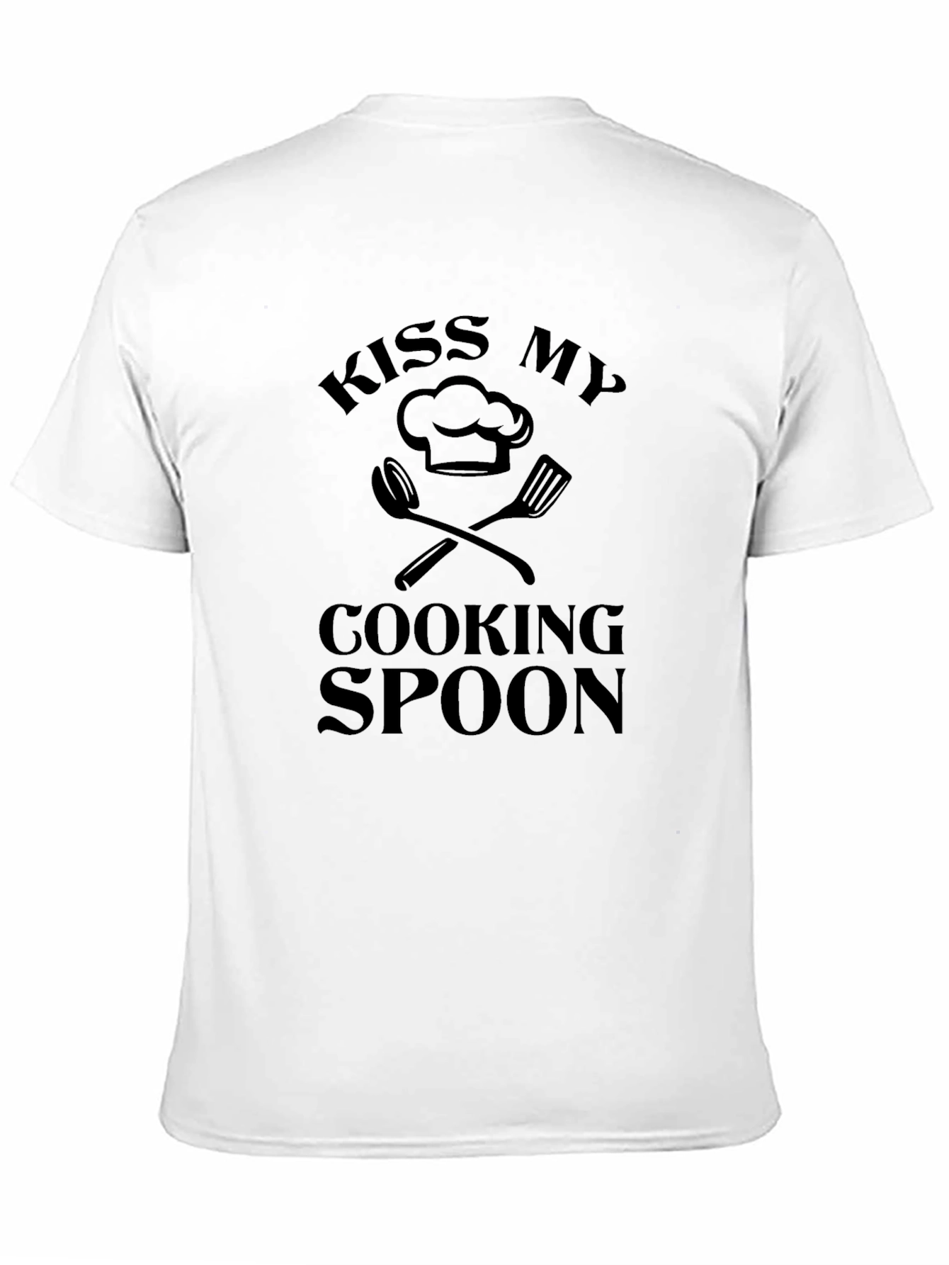 Kiss My Cooking Spoon Black T-Shirt Funny Chef
