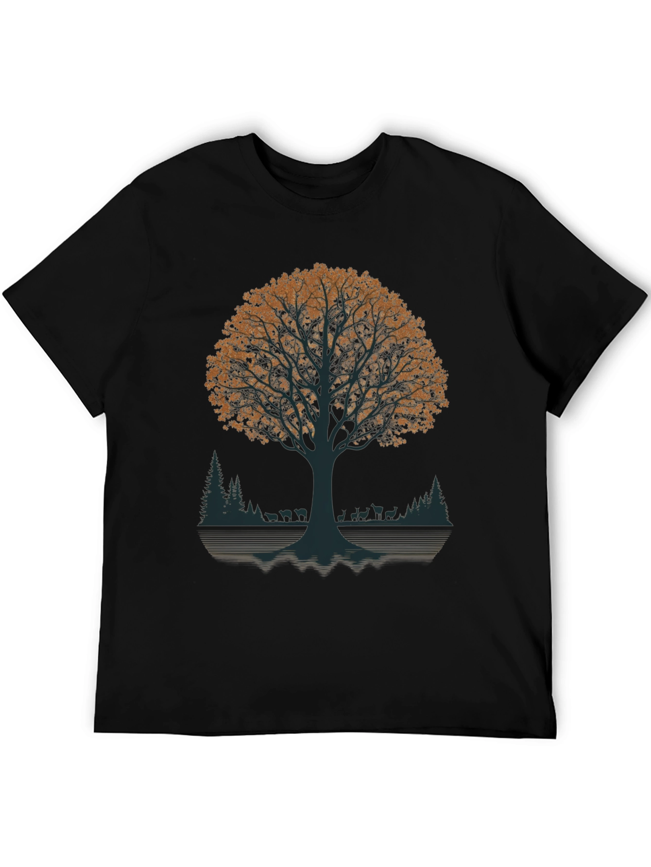 Nature Tree Graphic Tee - Black T-Shirt