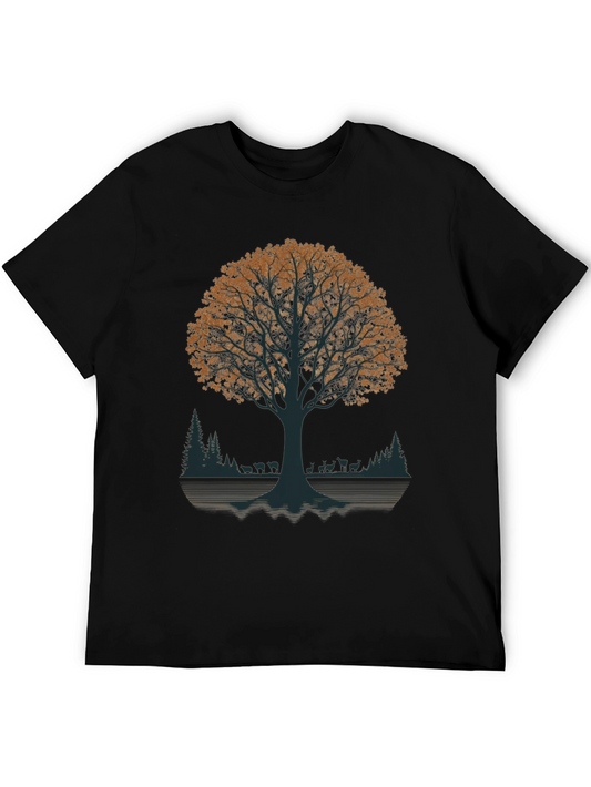 Nature Tree Graphic Tee - Black T-Shirt