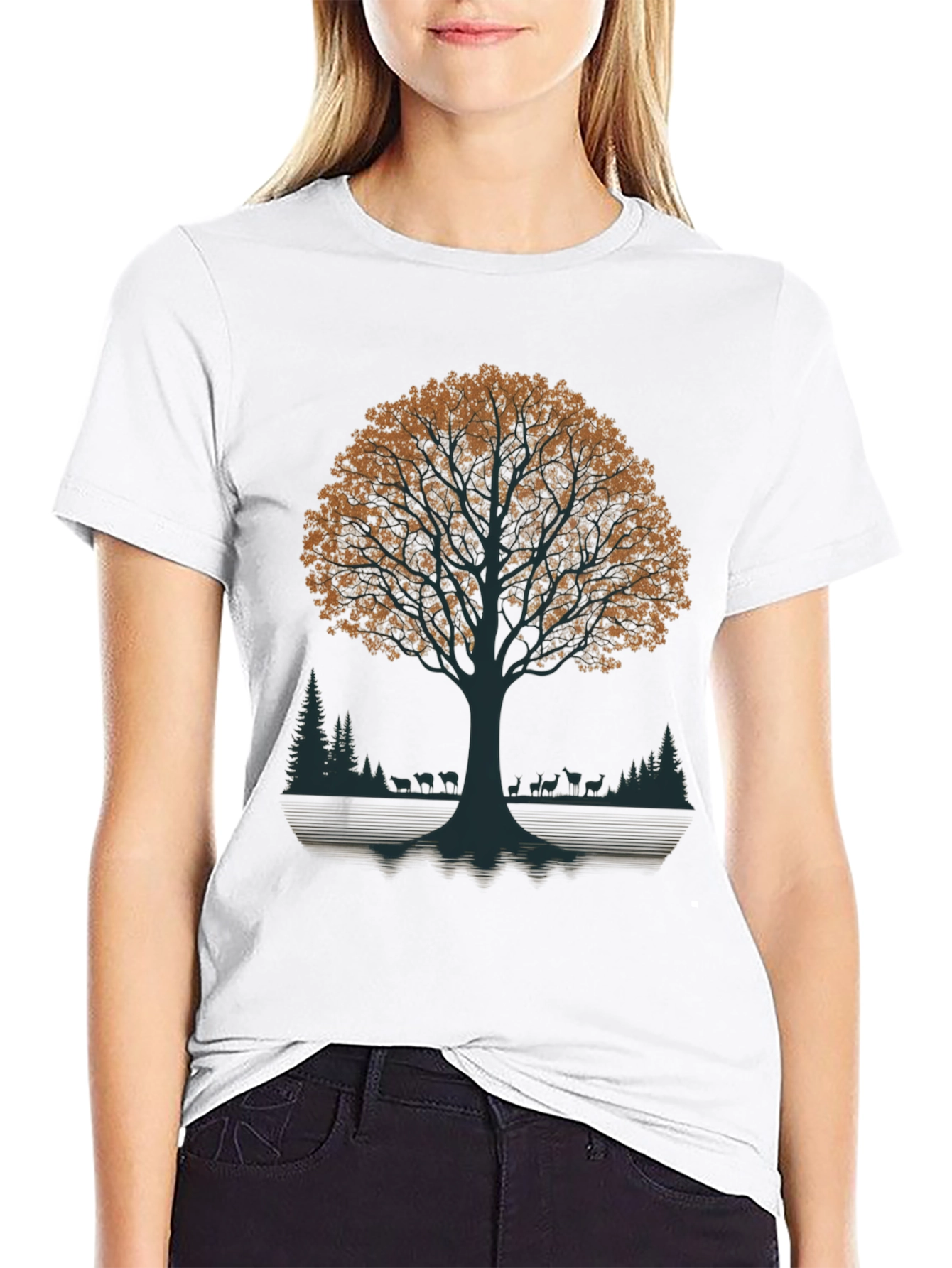 Nature Tree Graphic Tee - Black T-Shirt