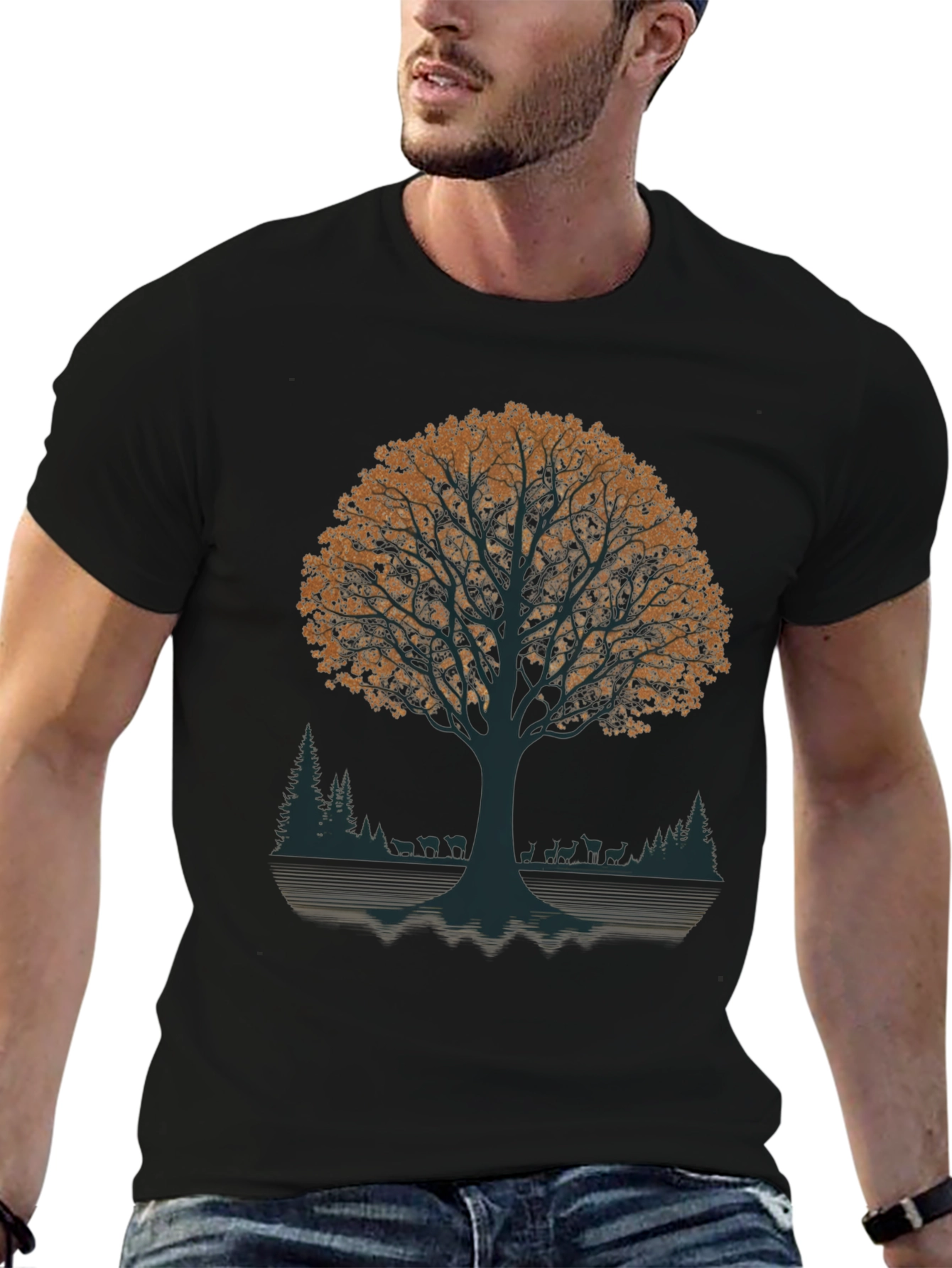 Nature Tree Graphic Tee - Black T-Shirt