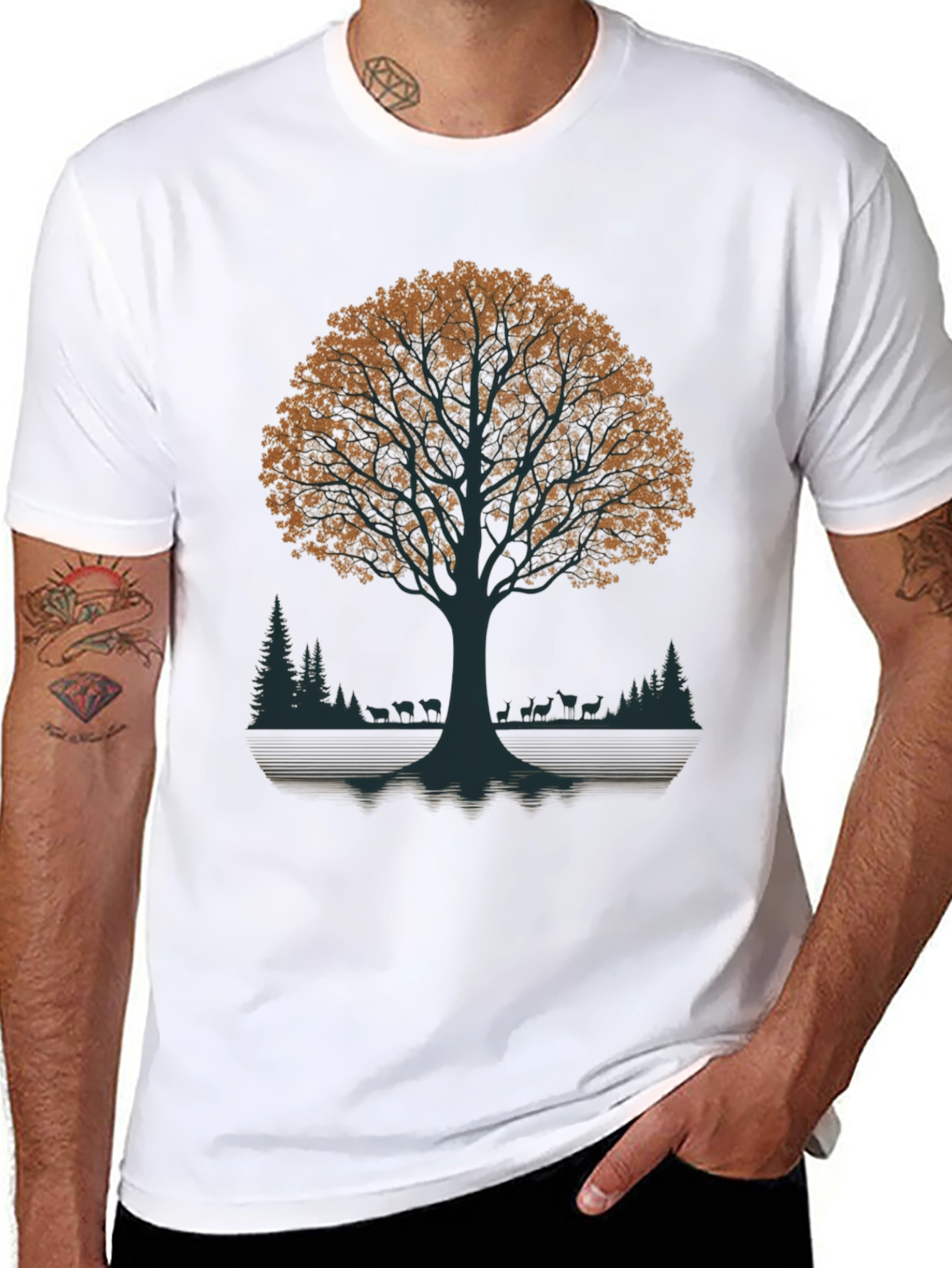 Nature Tree Graphic Tee - Black T-Shirt