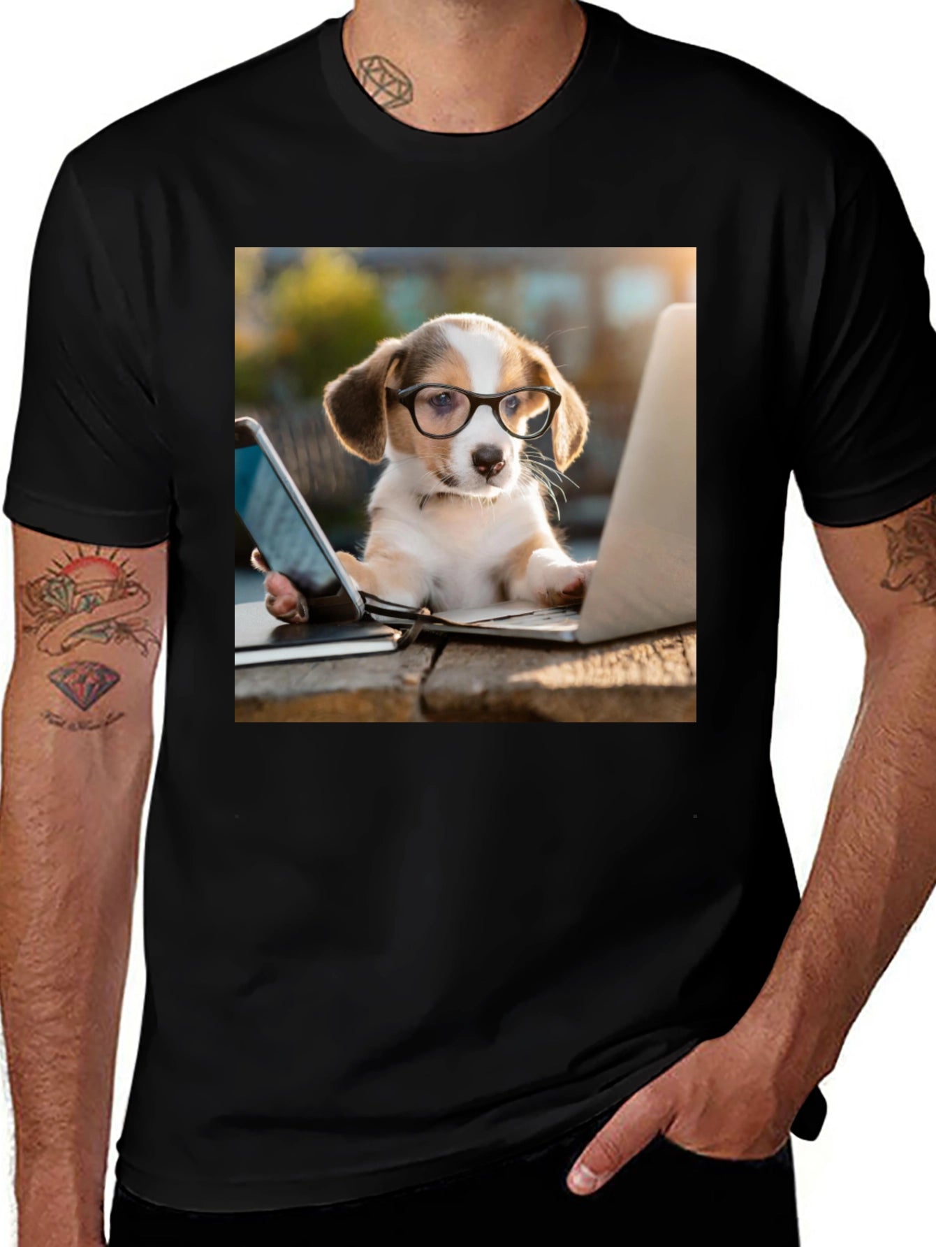 Dog with Glasses T-Shirt