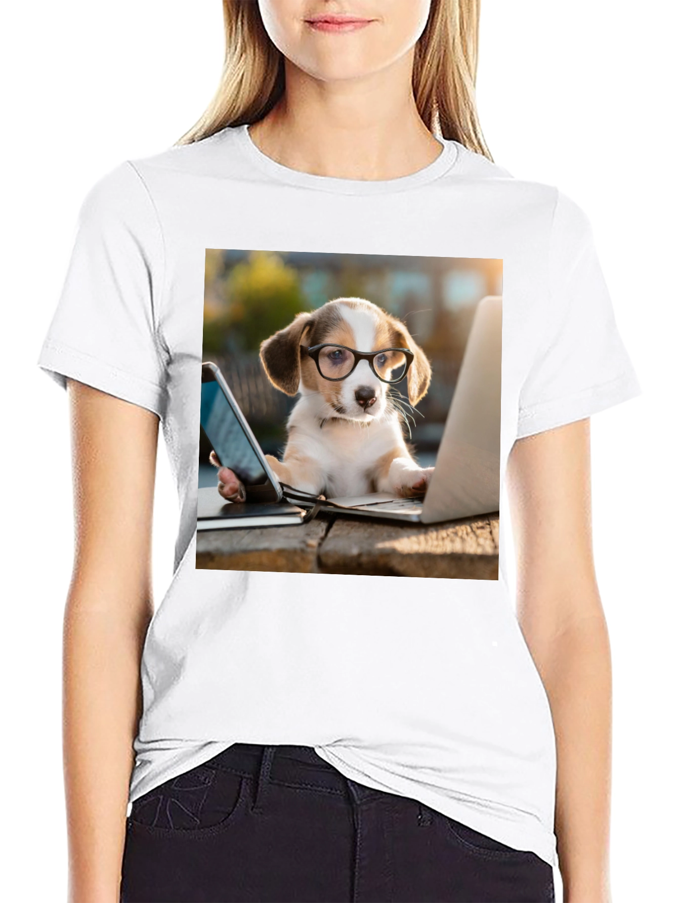 Dog with Glasses T-Shirt