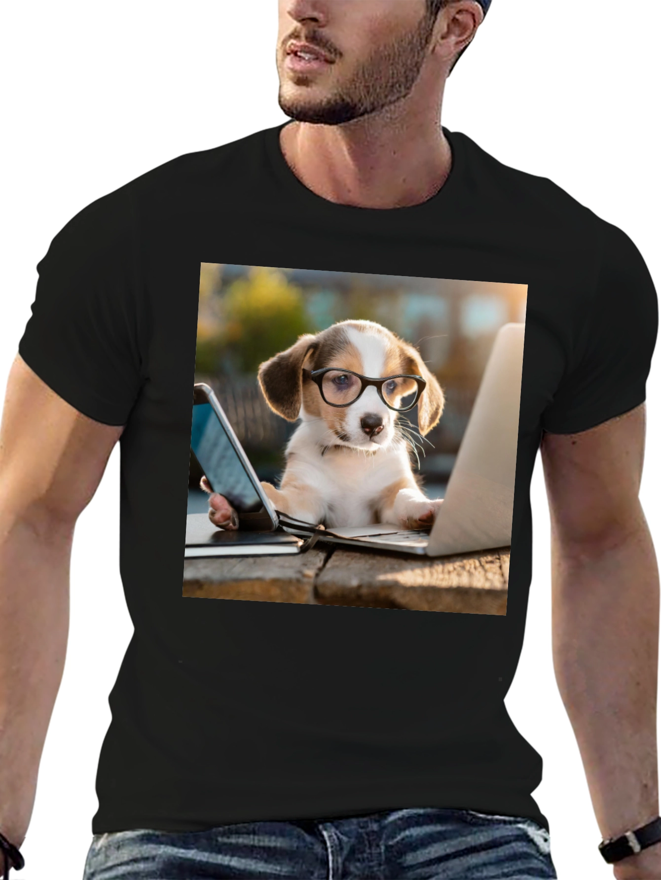 Dog with Glasses T-Shirt