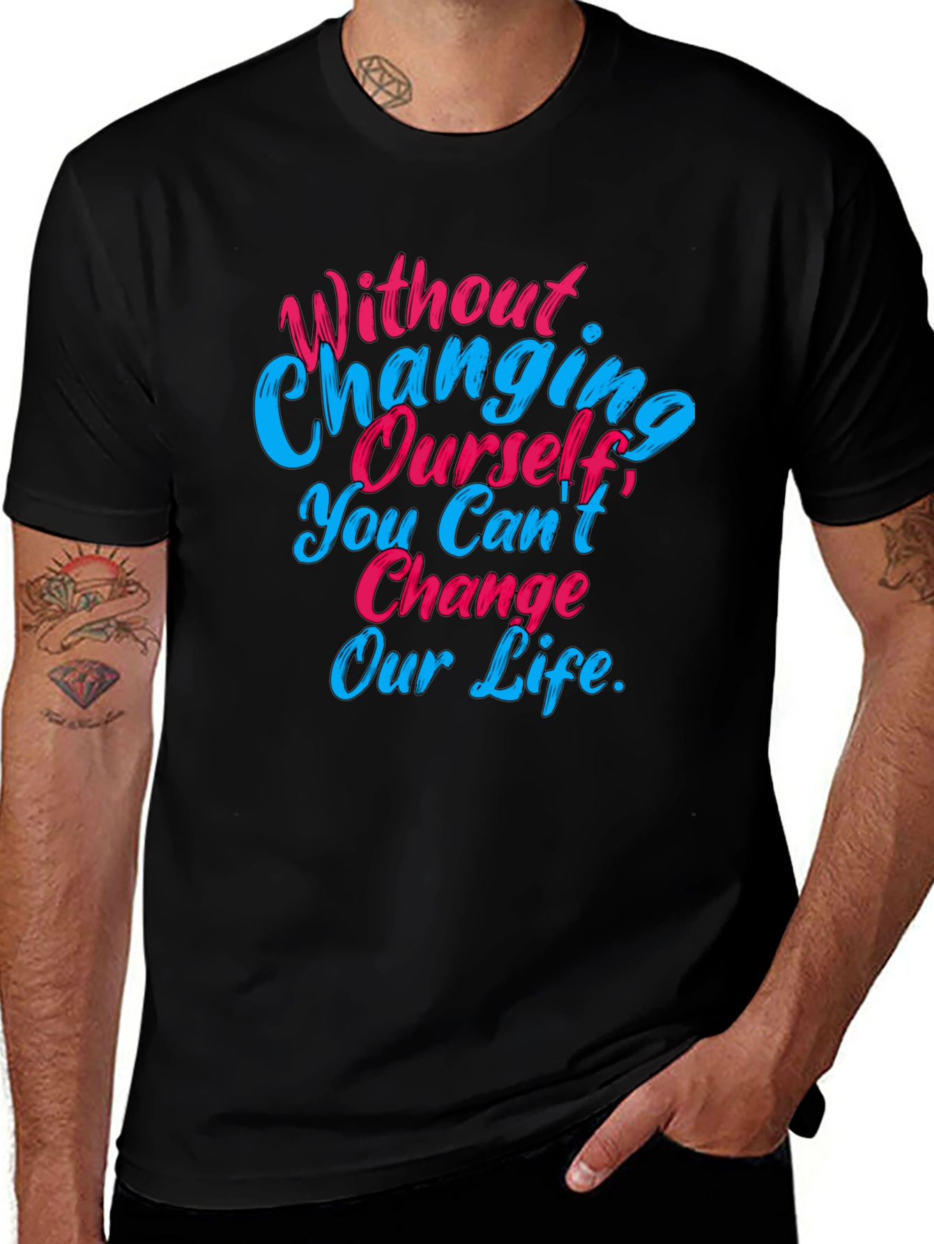 Motivational Quote Graphic Tee - Change Yourself