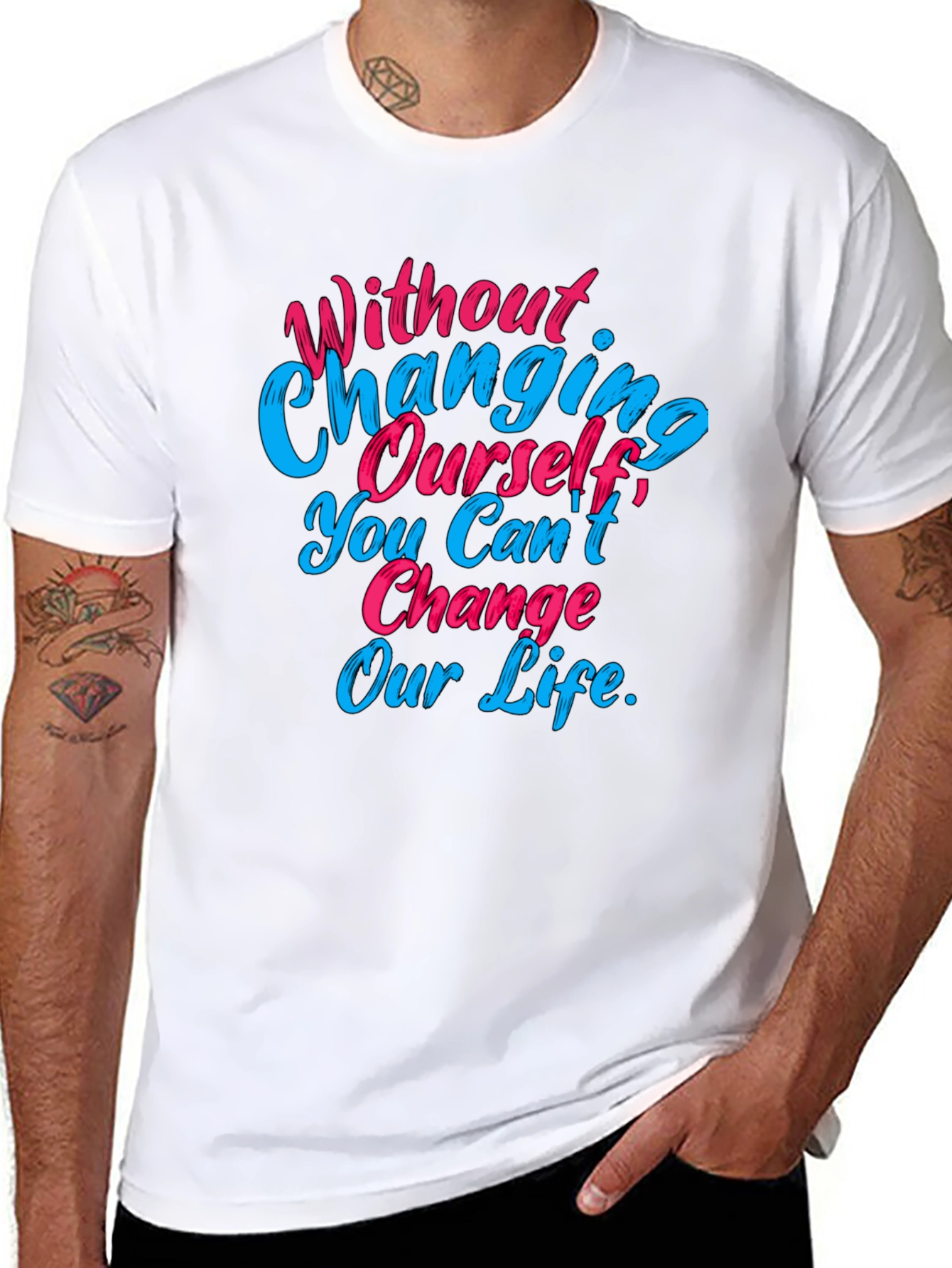 Motivational Quote Graphic Tee - Change Yourself