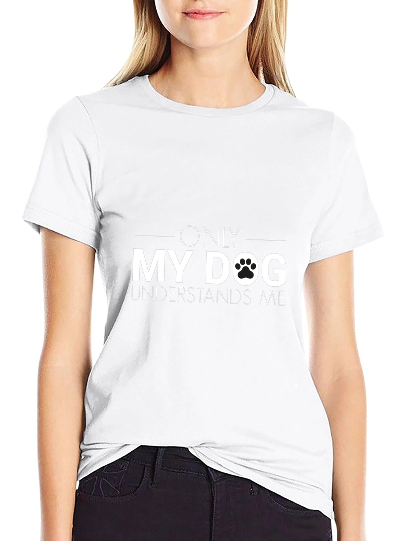 Only My Dog Understands Me Black Graphic Tee